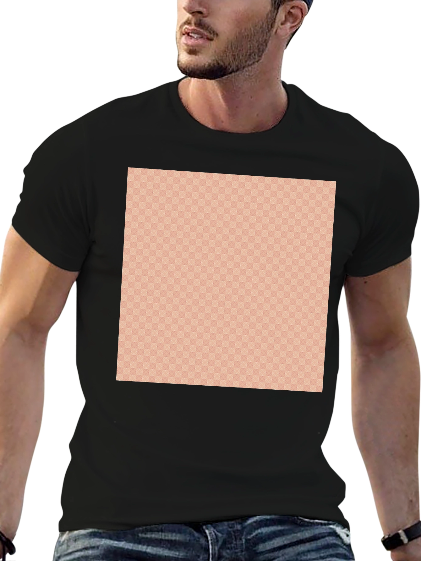 Black Modern Pattern Tee - Stylish Casual Wear view 6