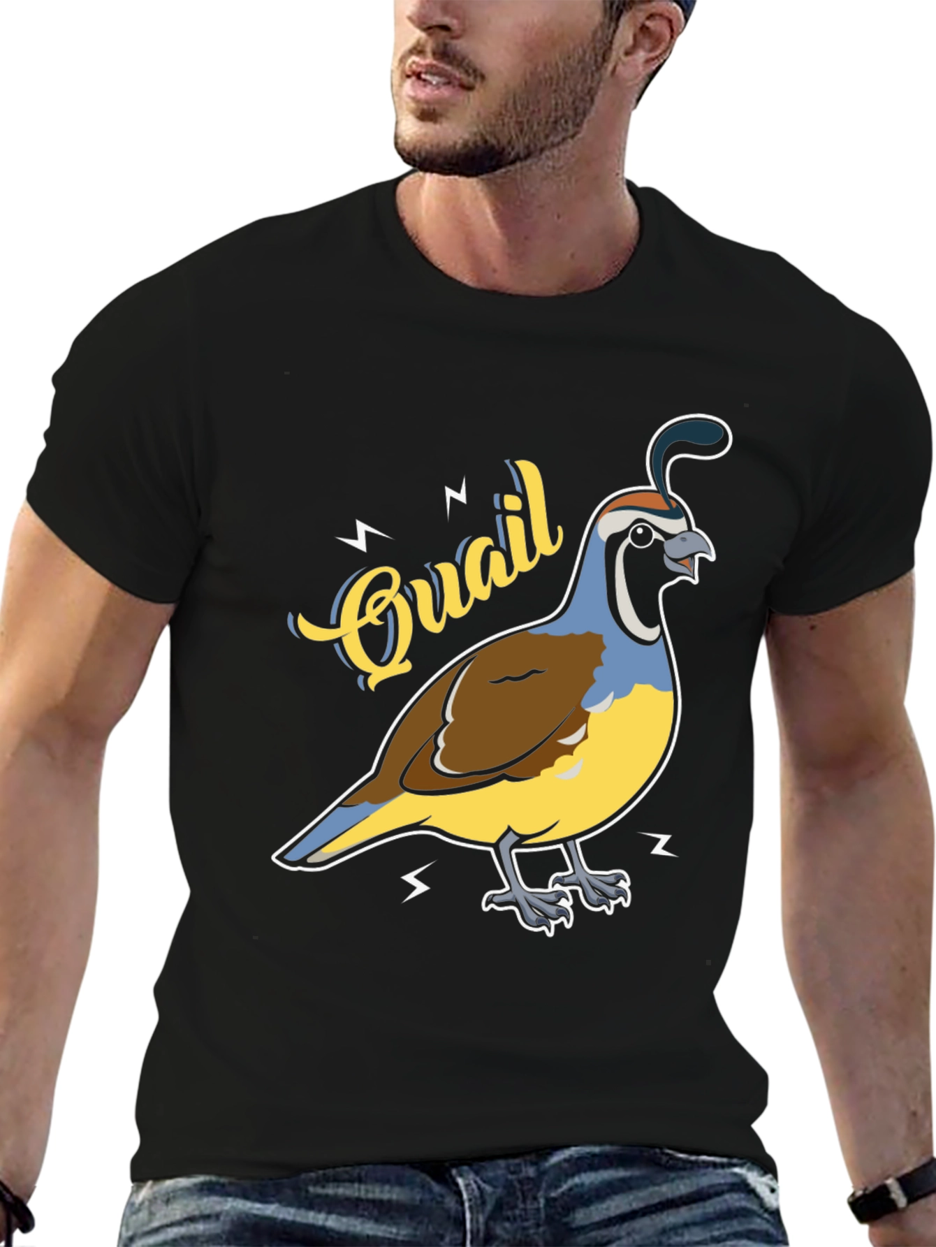 Black Quail Graphic T-Shirt - Bird Lover Tee view 6