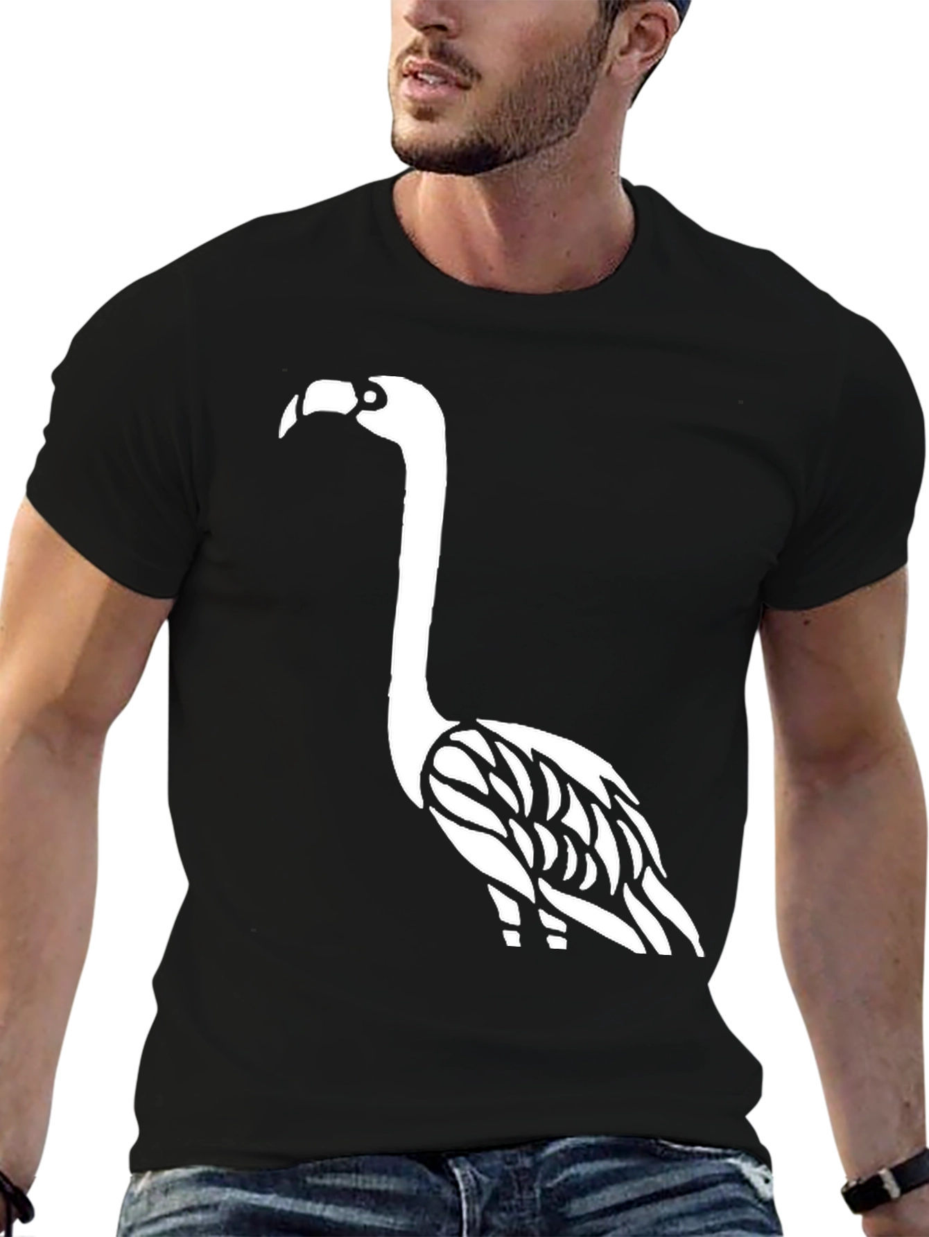 Flamingo Graphic Tee - Trendy Black Cotton Shirt - 6
