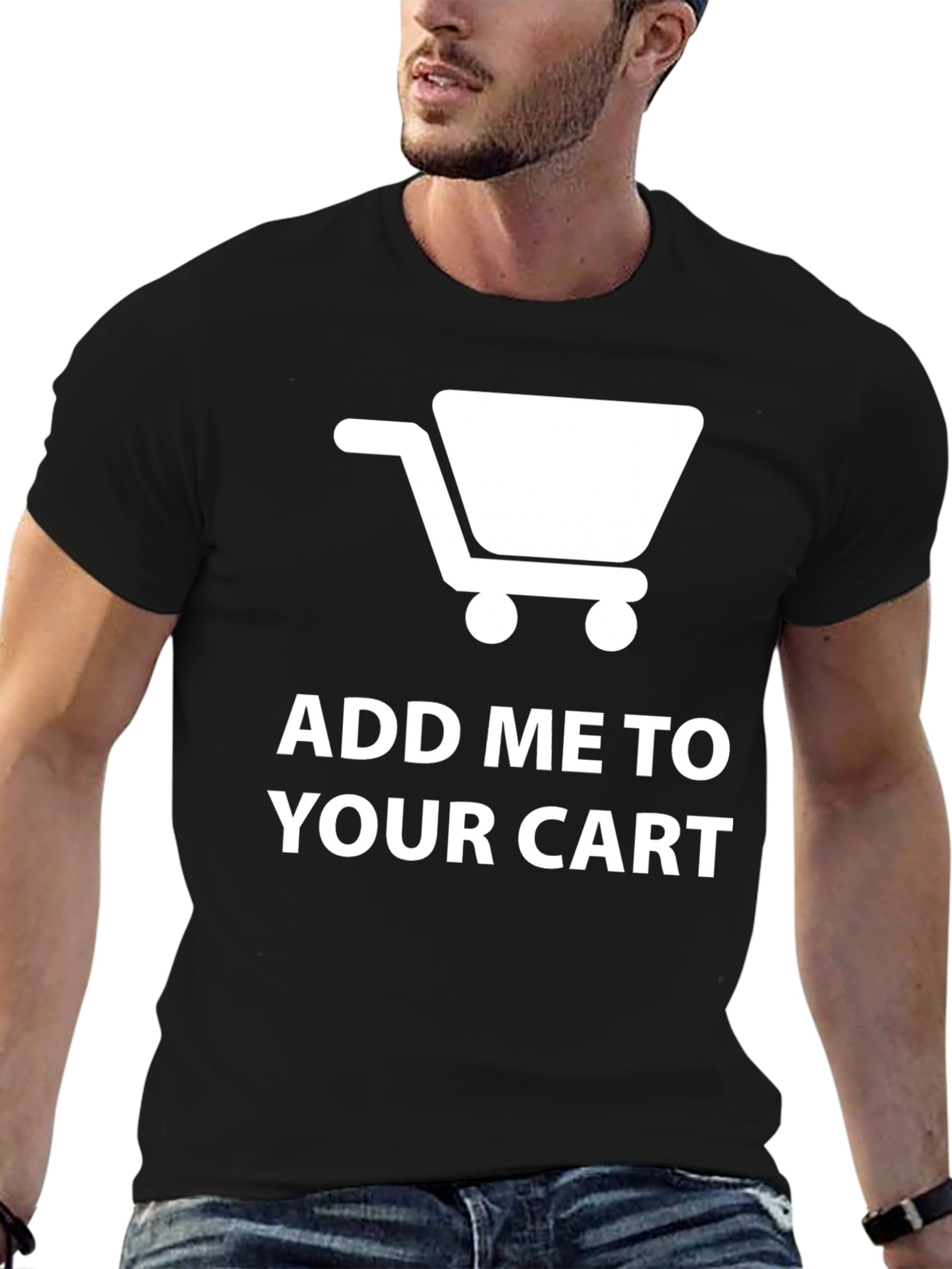 Black Add Me to Your Cart Novelty T-Shirt view 6