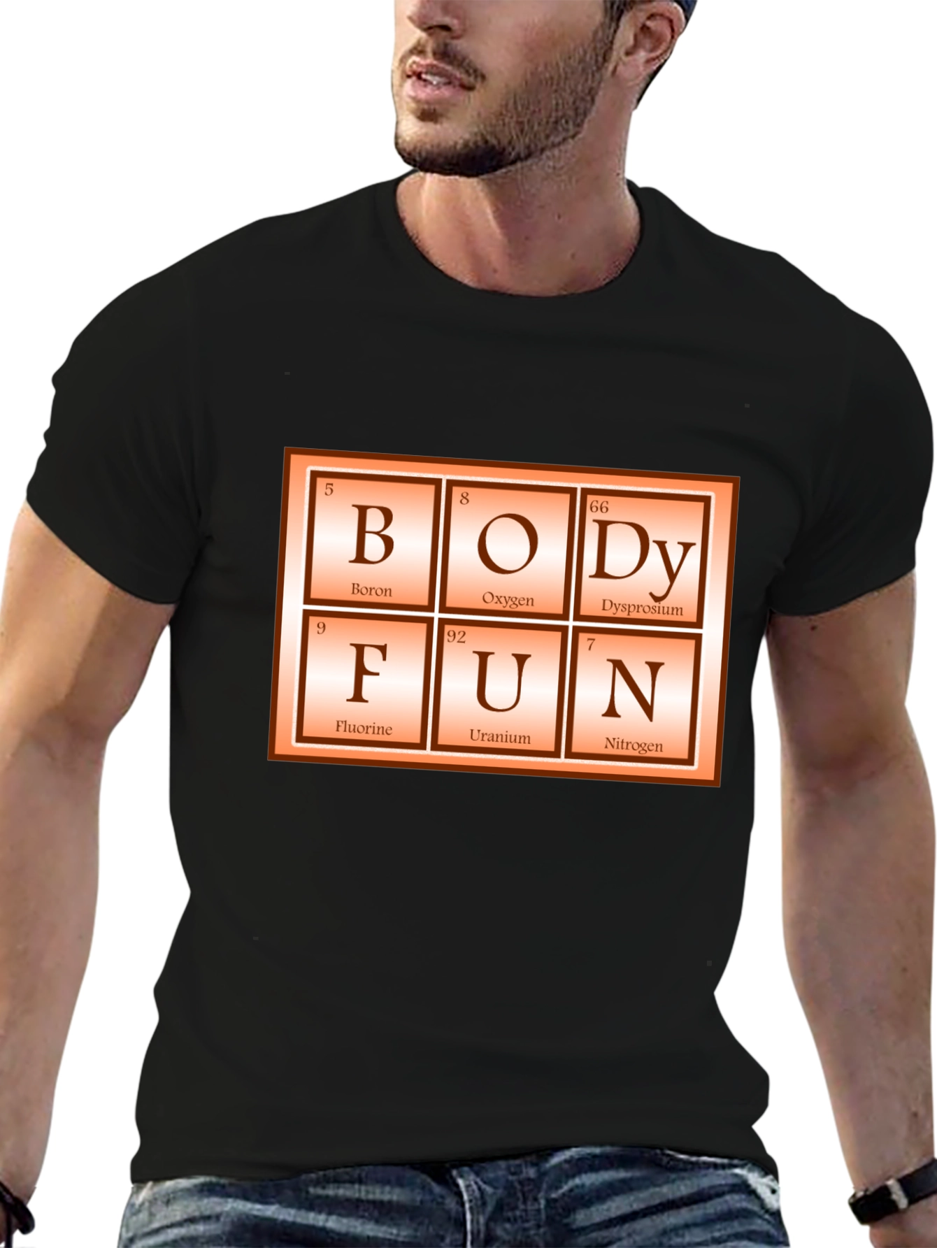Black Periodic Table "Body Fun" Graphic Tee view 6