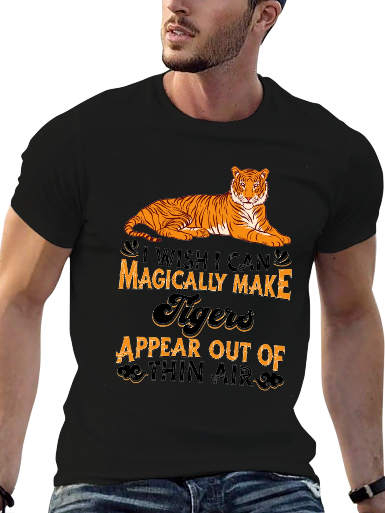 Black Magical Tiger Graphic Tee view 6