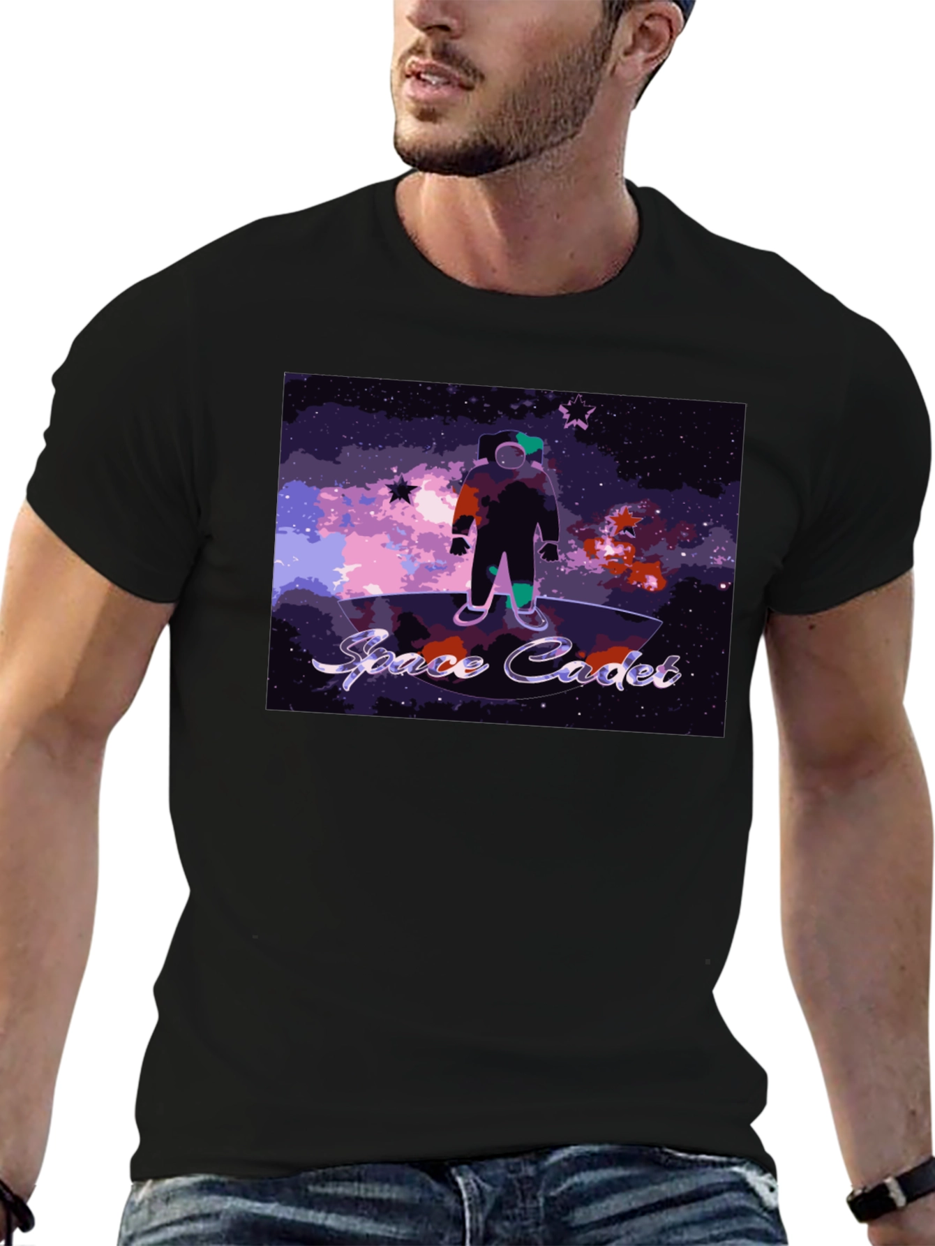 Black Space Cadet Graphic Tee - Explore the Cosmos in Style! view 6