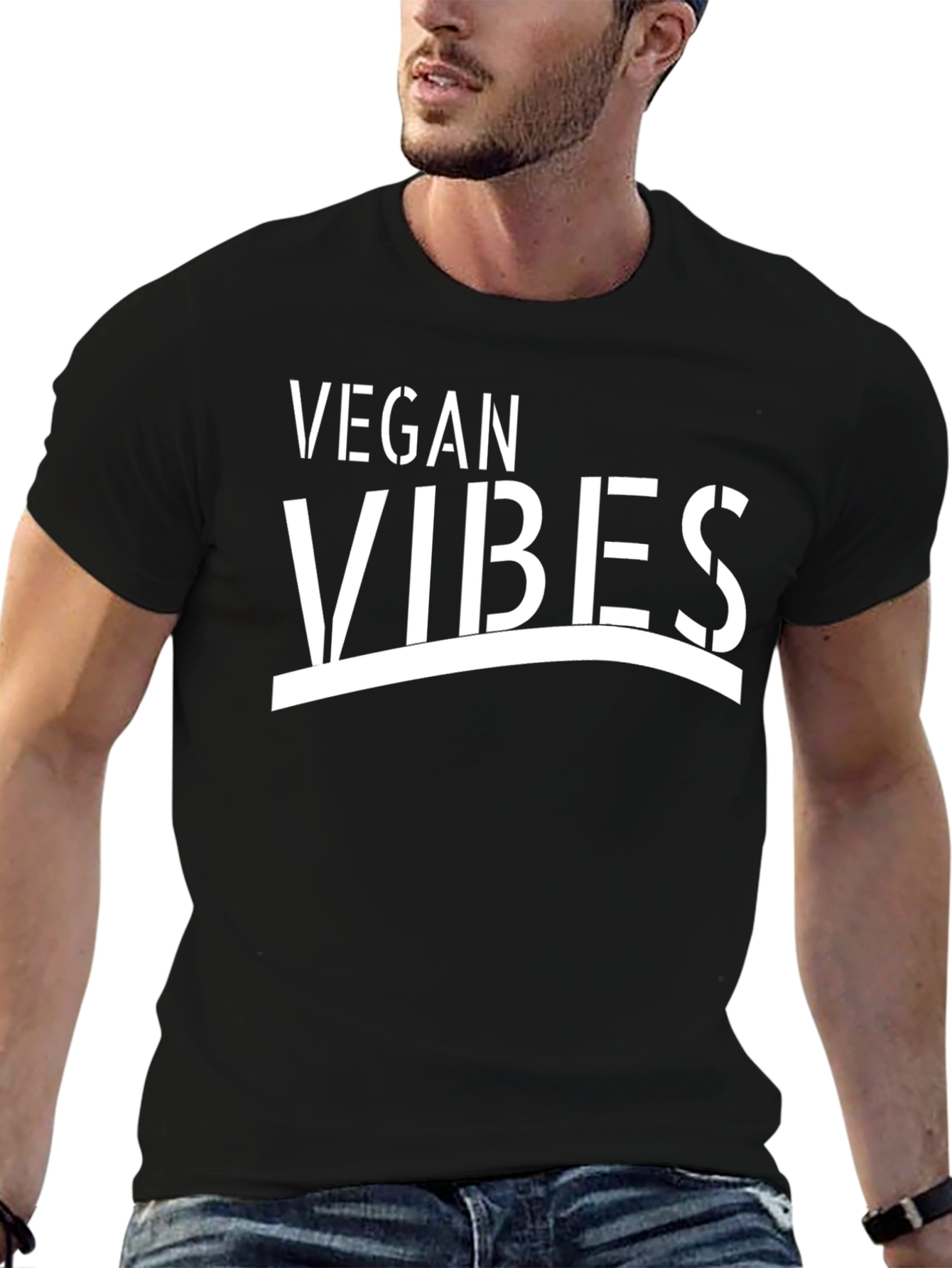 Vegan Vibes Graphic Tee - Black Unisex T-Shirt - 6