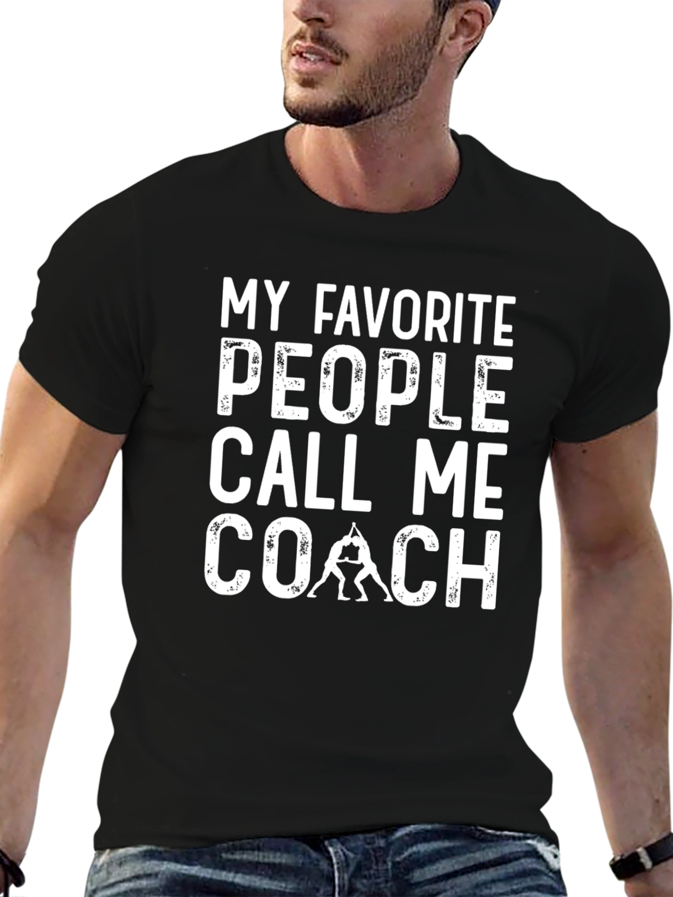 Black My Favorite People Call Me Coach T-Shirt view 6