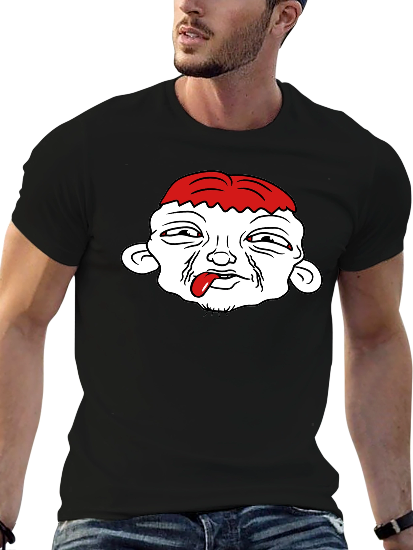 Black Funny Brain Cartoon Graphic T-Shirt view 6