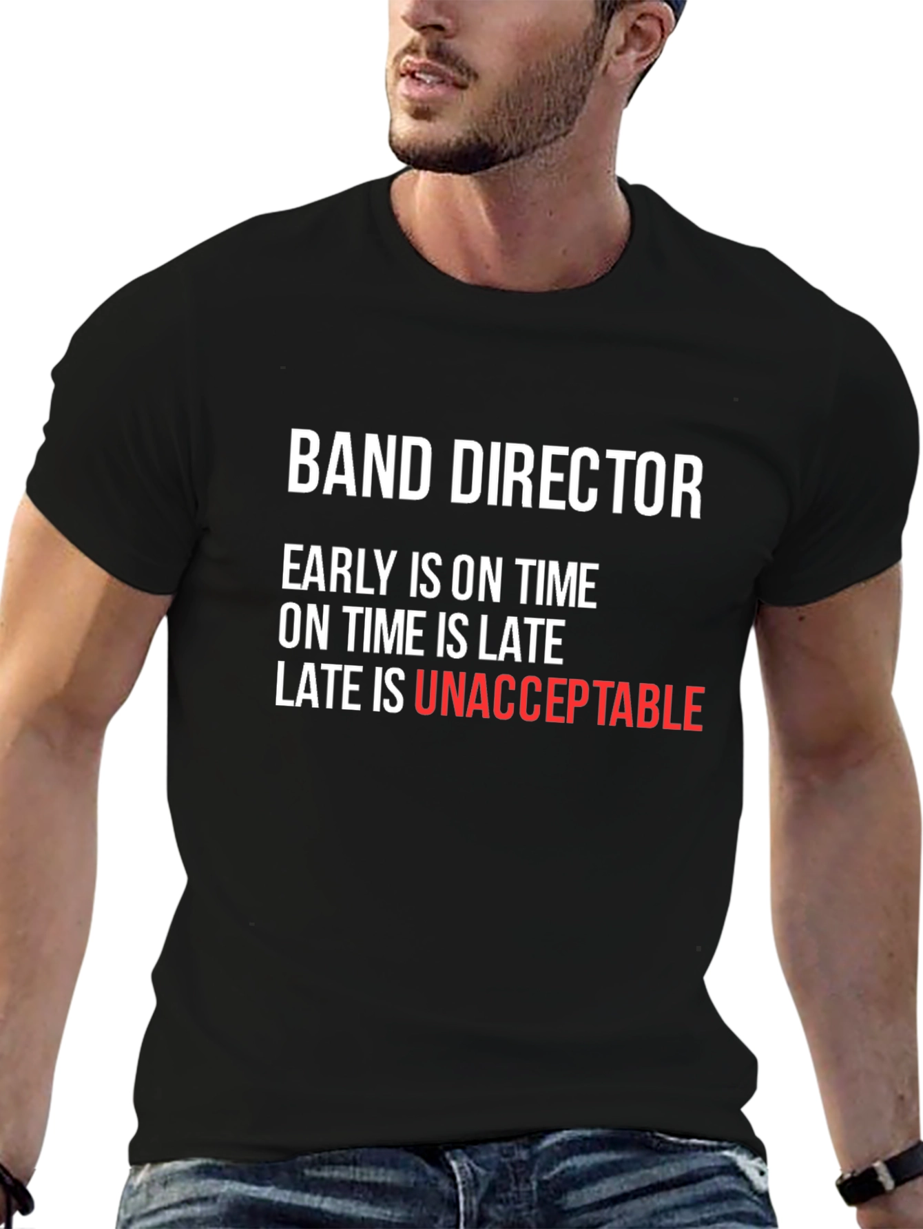 Black Band Director T-Shirt - Early is On Time view 6