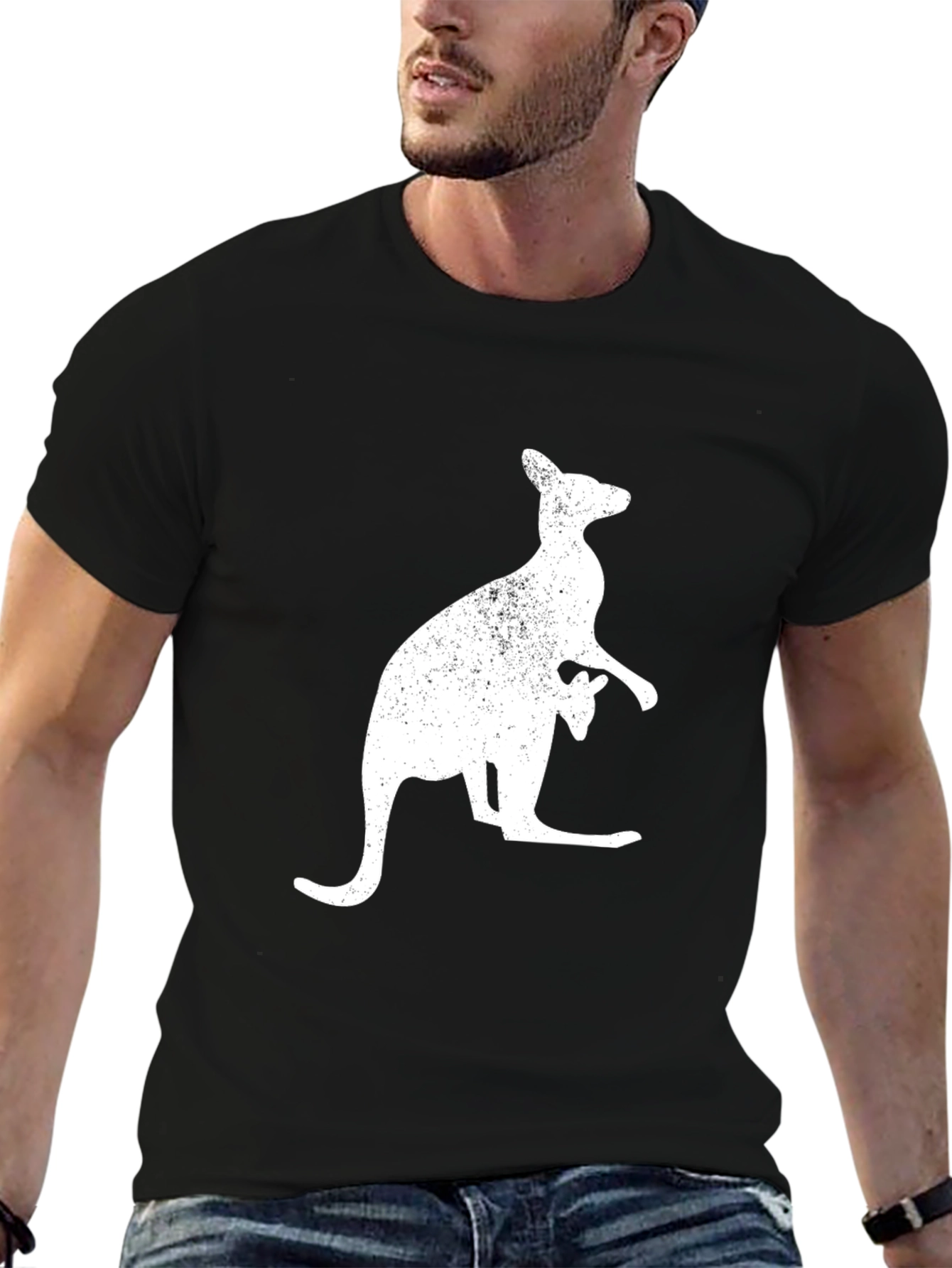 Black Kangaroo Graphic T-Shirt - Black view 6