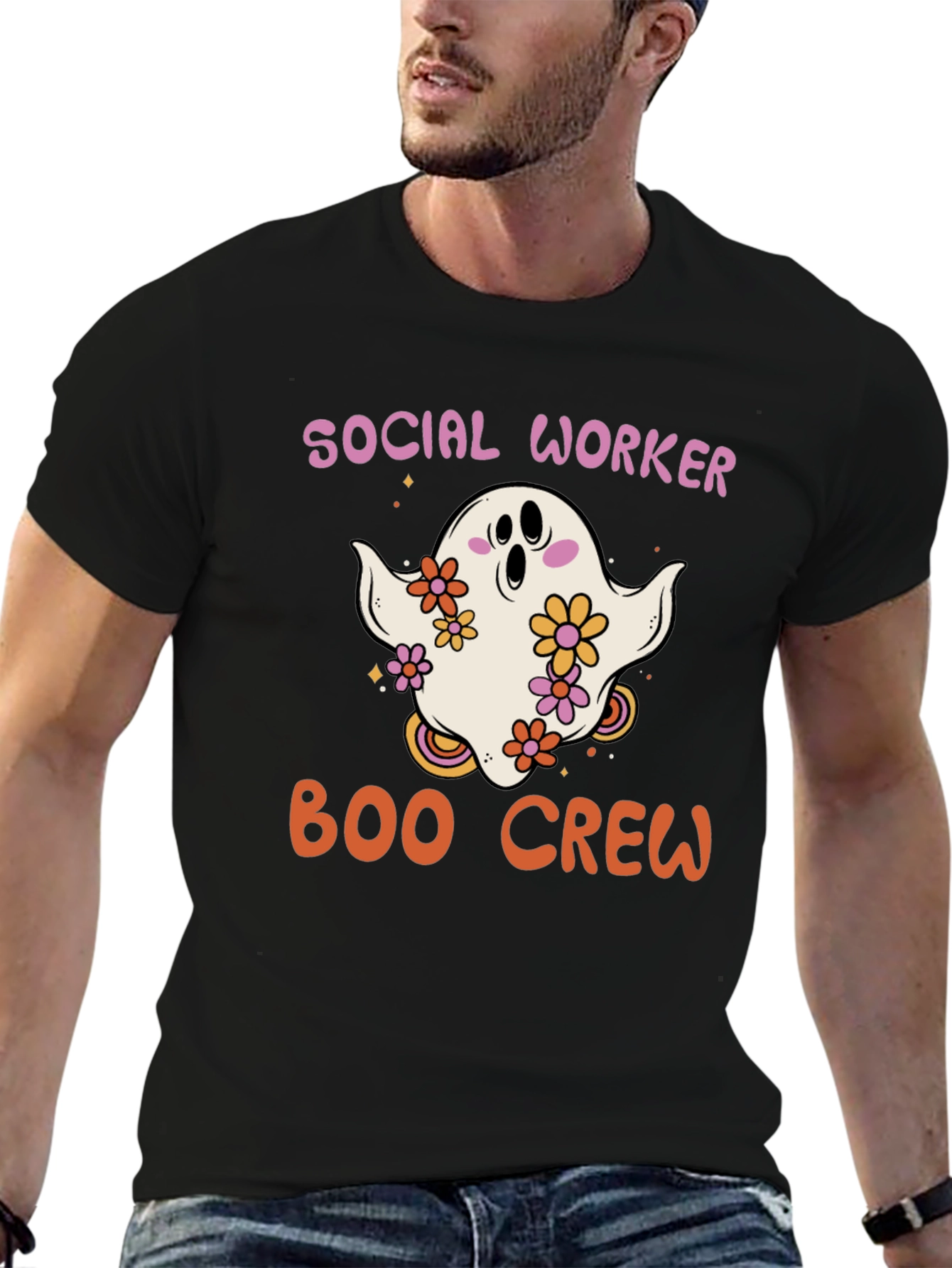 Black Social Worker Boo Crew T-Shirt view 6