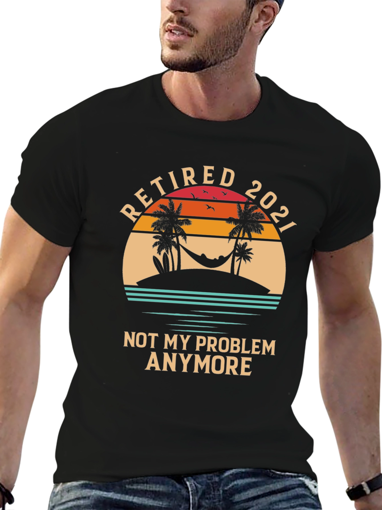 Black Retired 2021 Graphic T-Shirt - Not My Problem Anymore view 6