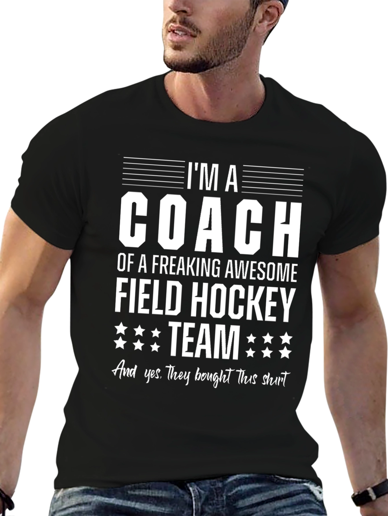 Black I'm a Coach Field Hockey Team T-Shirt view 6