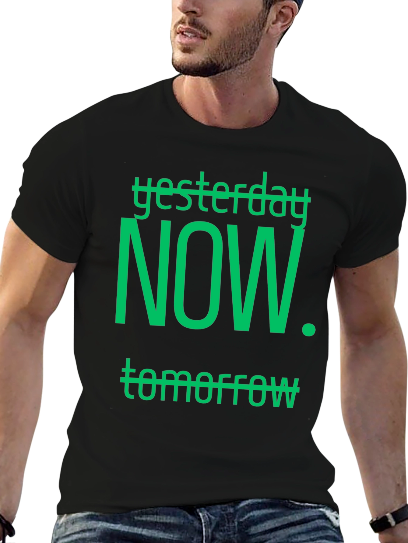 Black Yesterday, Now, Tomorrow Graphic T-Shirt view 6