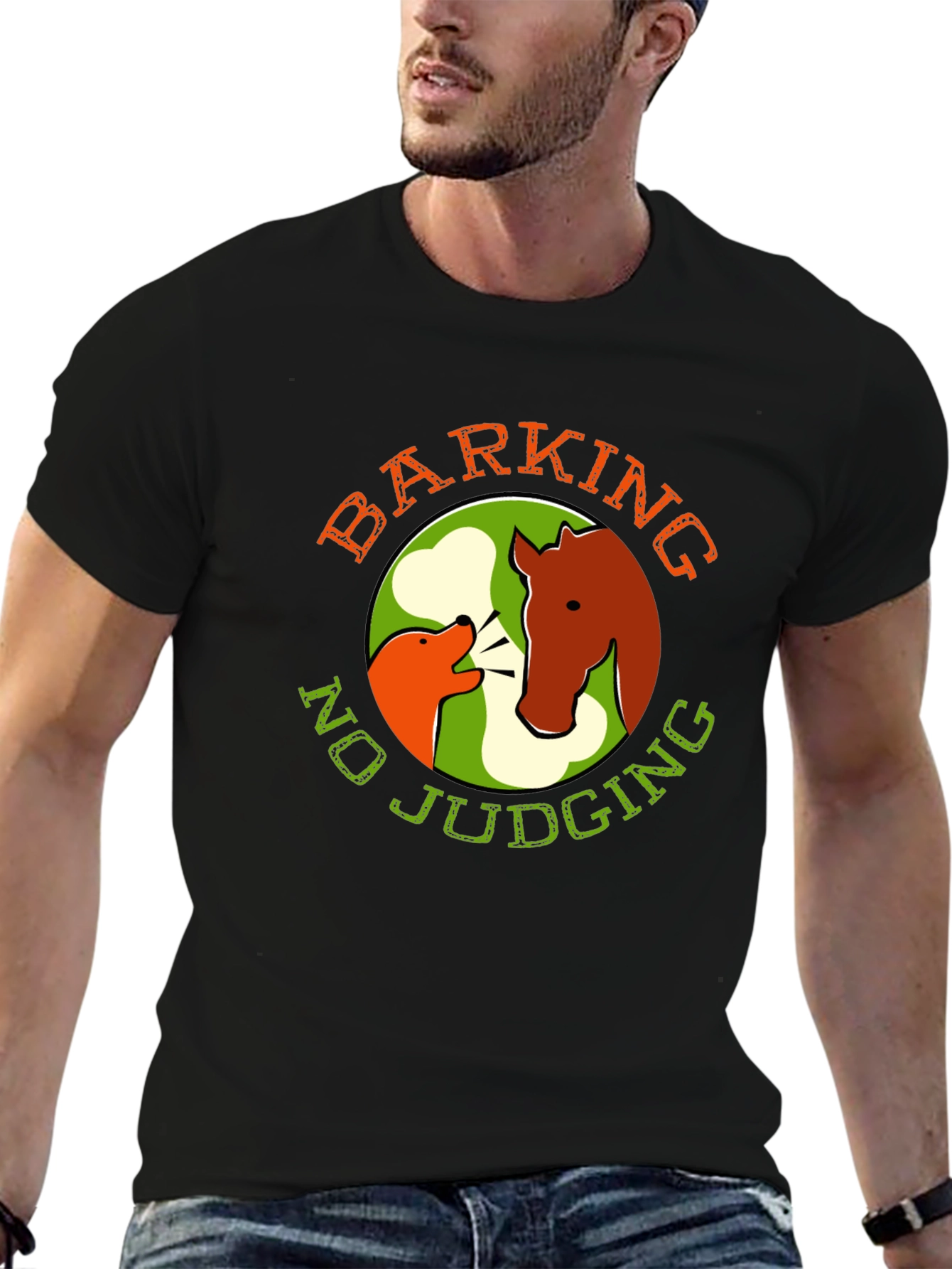 Black Barking No Judging Graphic Tee view 6