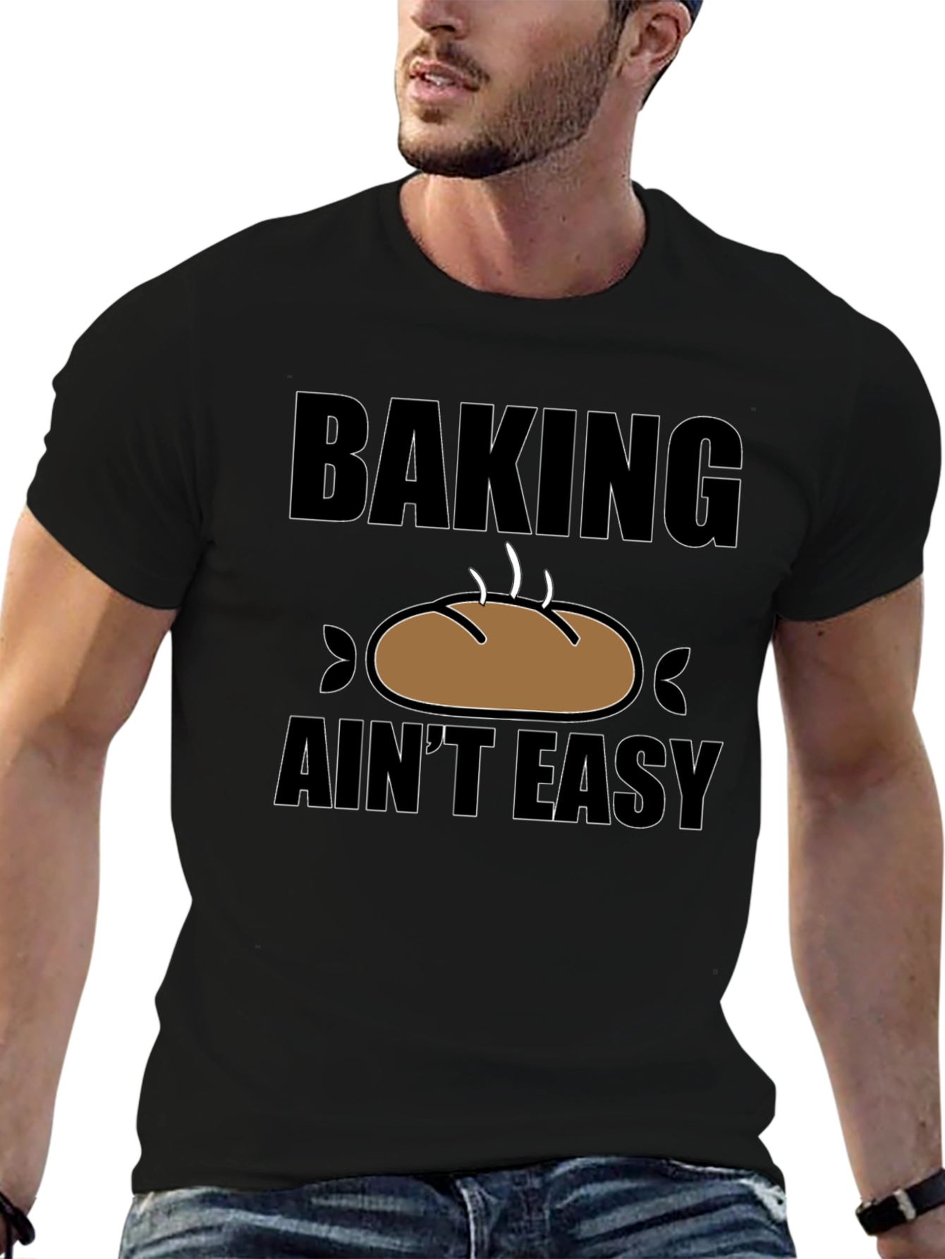 Black Baking Ain't Easy T-Shirt - Funny Baker Gift view 6