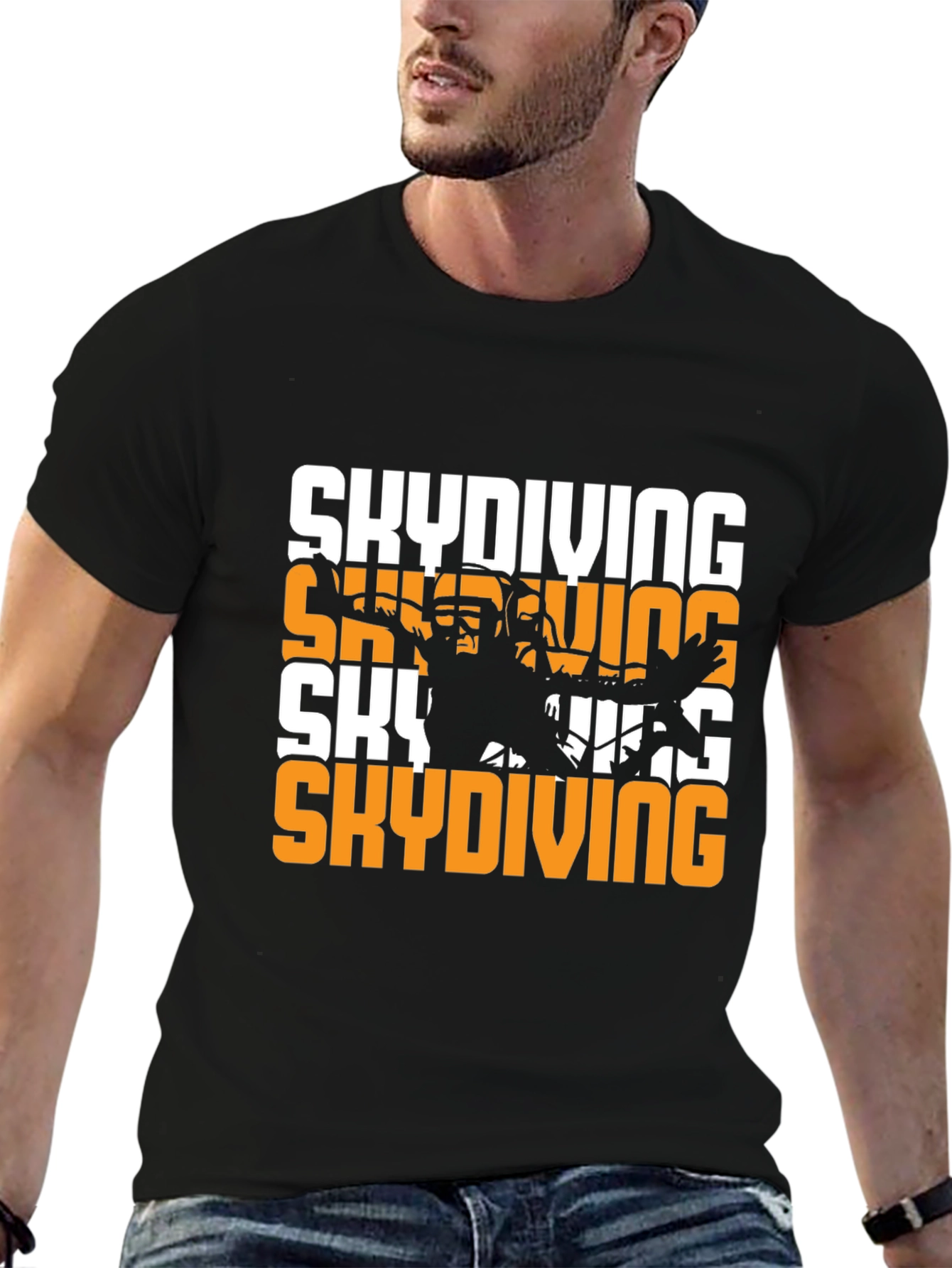 Black Skydiving Graphic Tee - Extreme Sportswear view 6