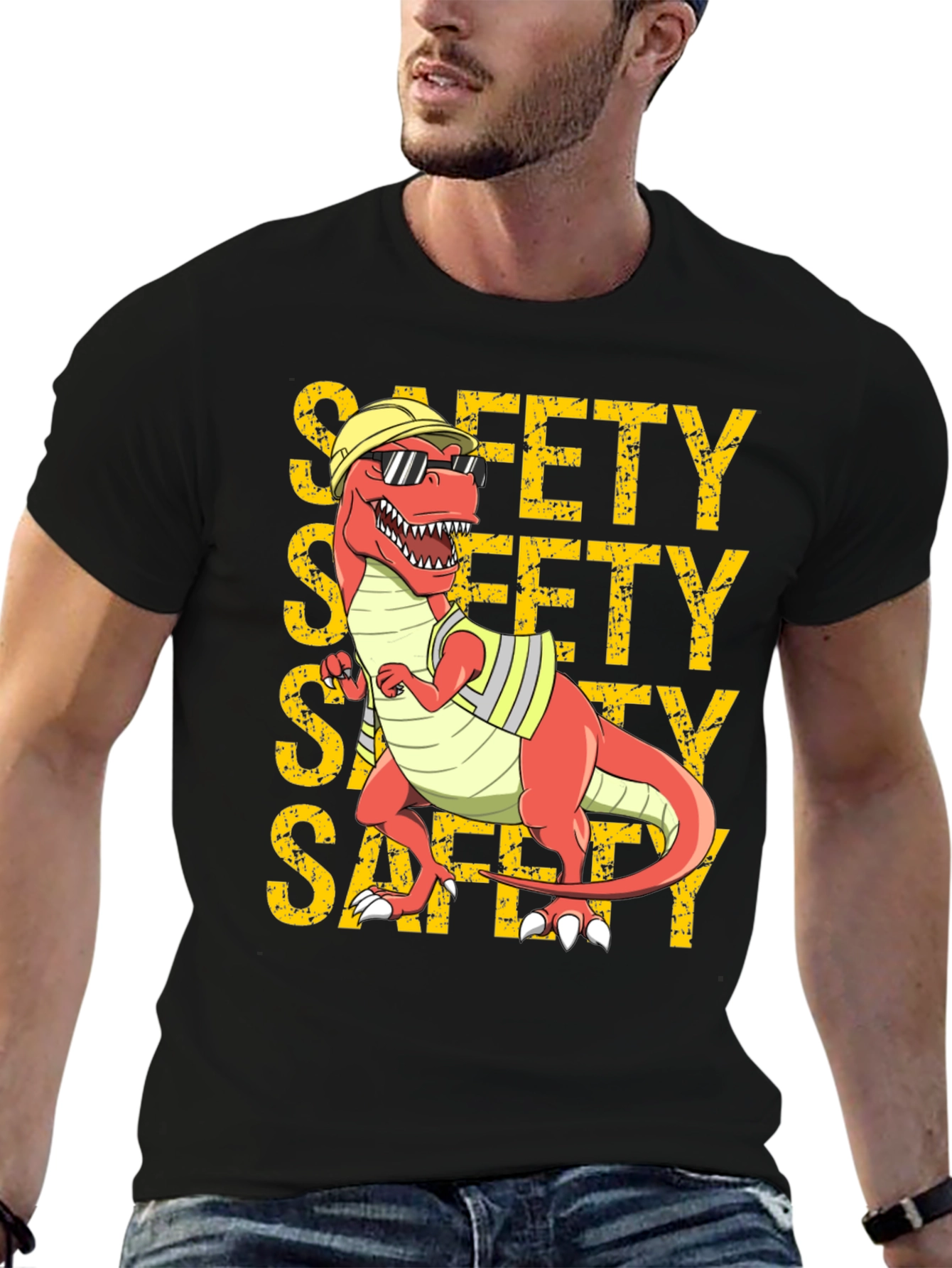 Black Safety Dino T-Shirt view 6