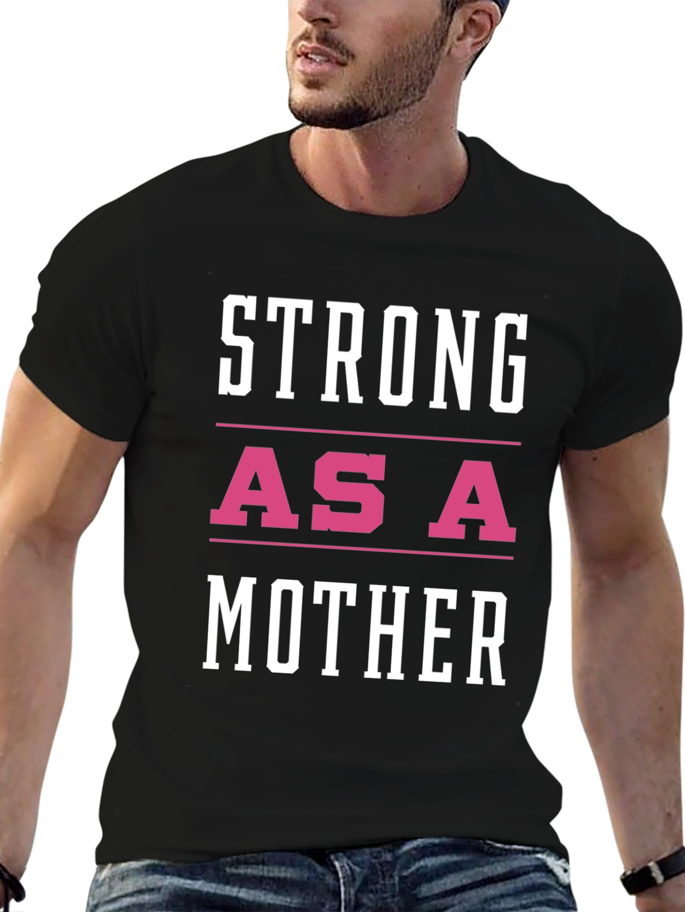 Black Strong As A Mother Graphic Tee view 6
