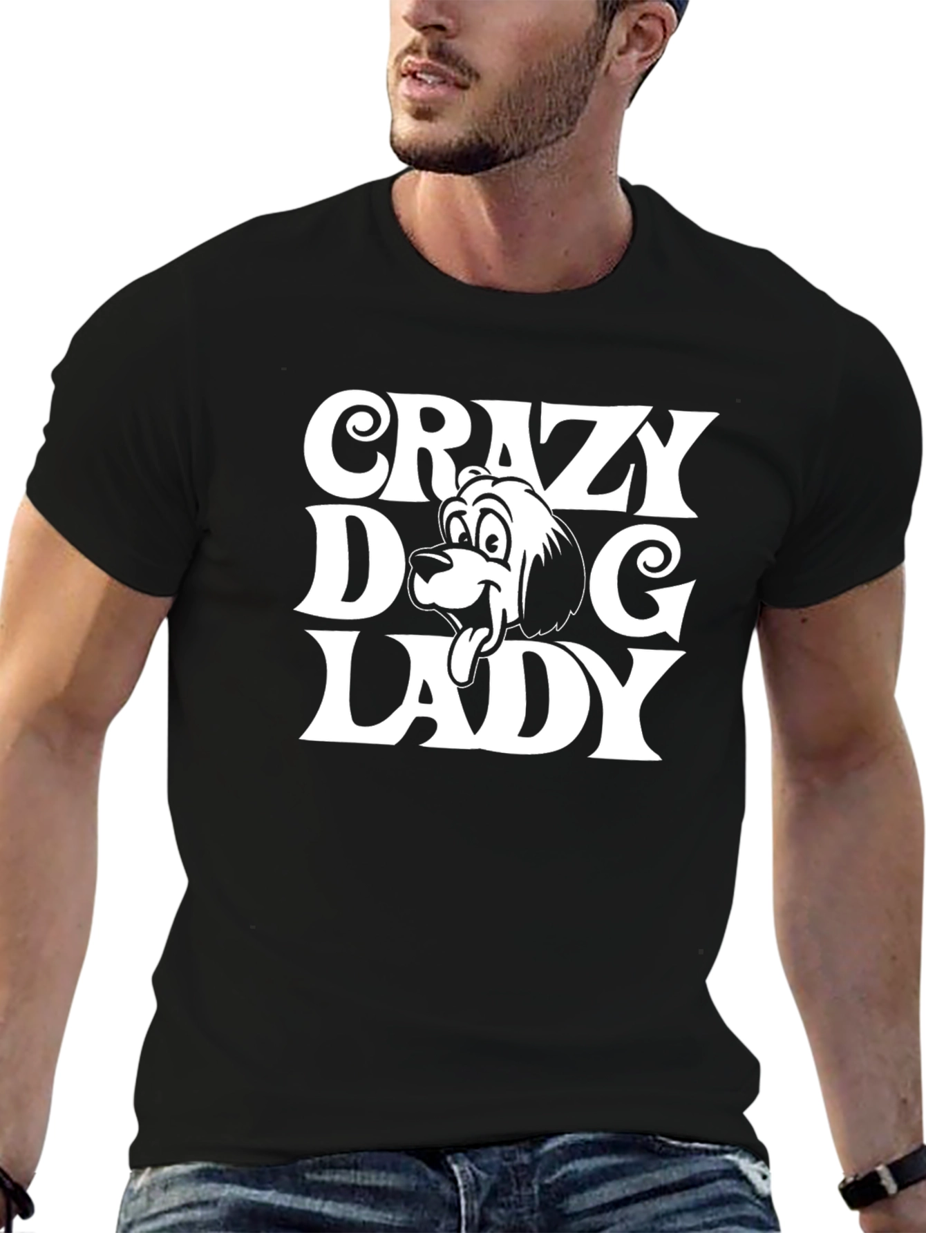 Crazy Dog Lady T-Shirt - Cute Canine Cartoon Tee - 6