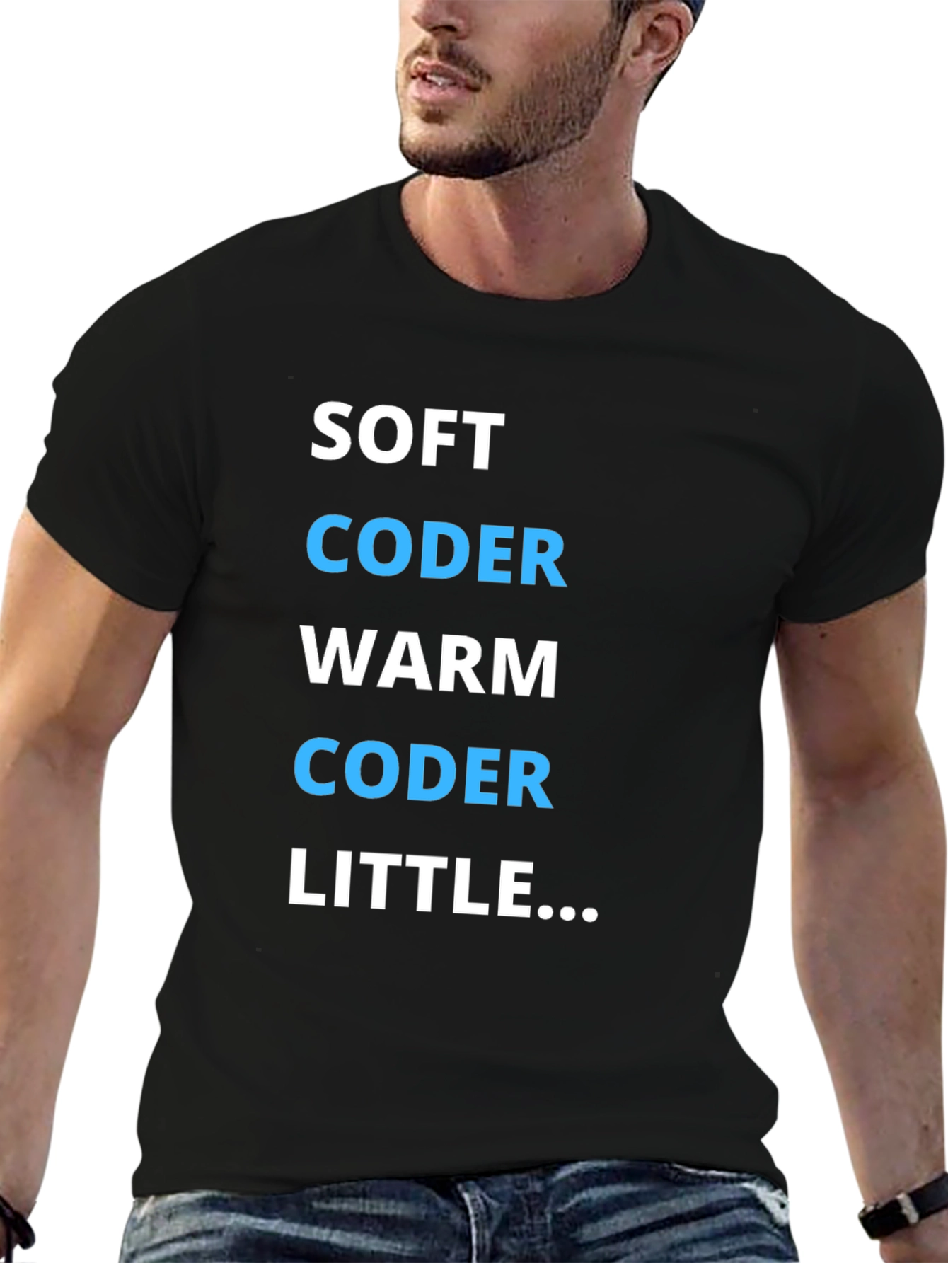 Black Soft Coder Warm Coder Funny Programmer T-Shirt view 6