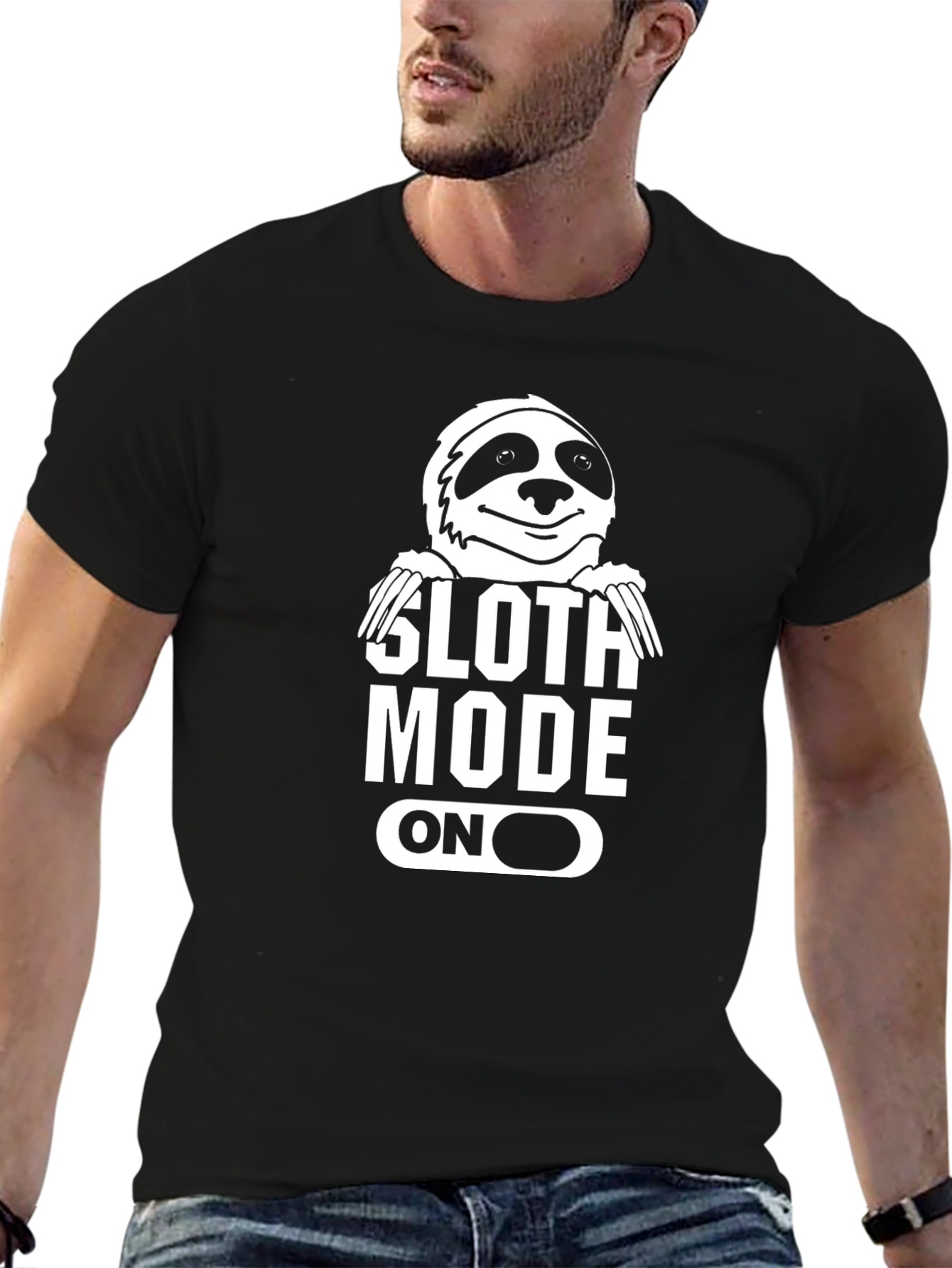 Black Sloth Mode On Graphic T-Shirt - Comfort & Style view 6