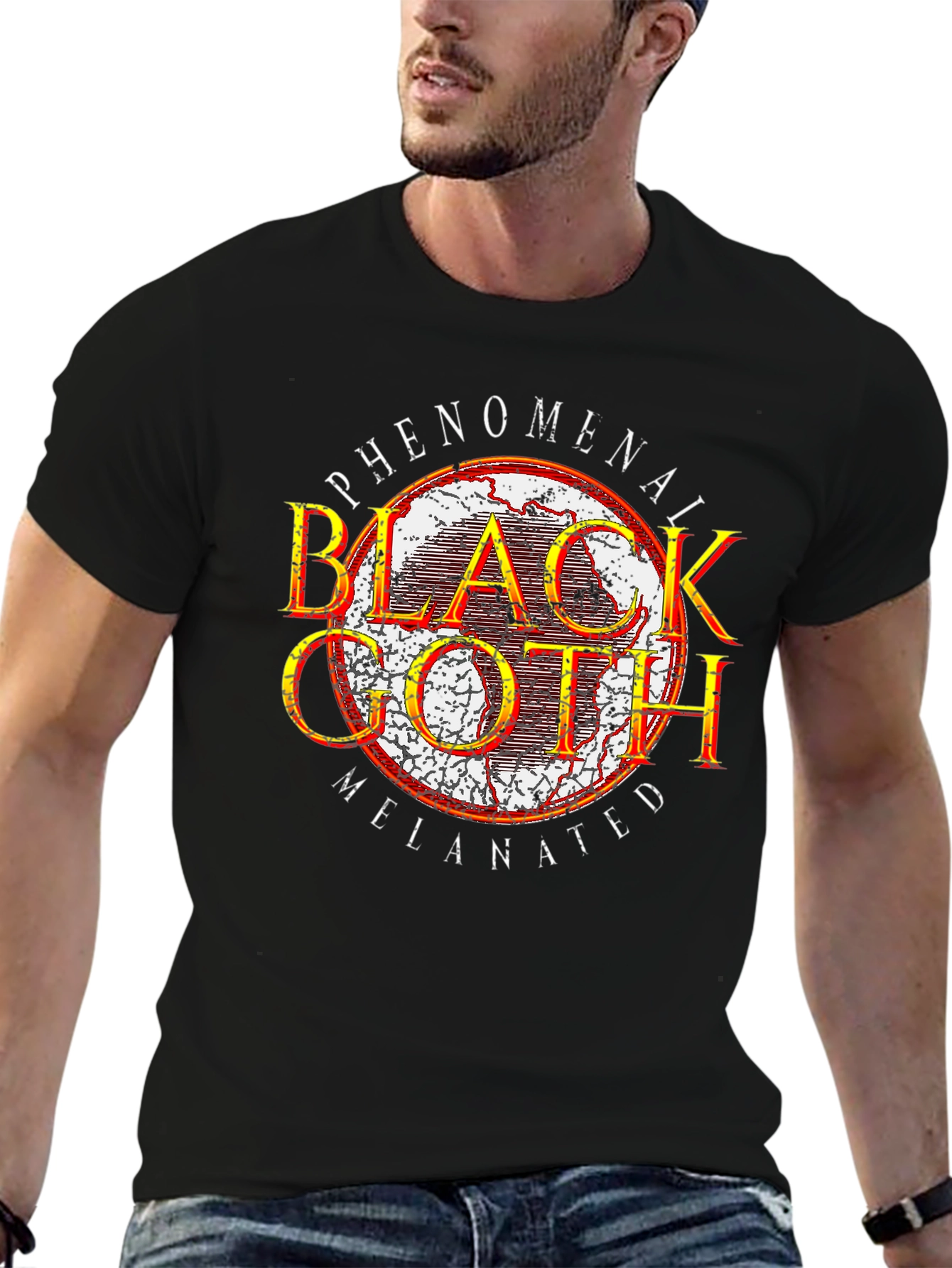 Black Phenomenal Black Goth Melanated Graphic T-Shirt view 6