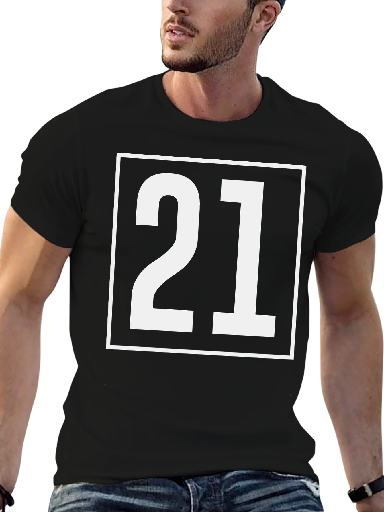 Black Bold 21 Graphic Tee - Classic Black T-Shirt view 6