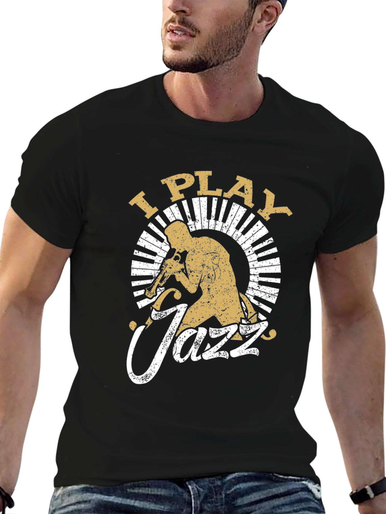 Black I Play Jazz Graphic T-Shirt view 6