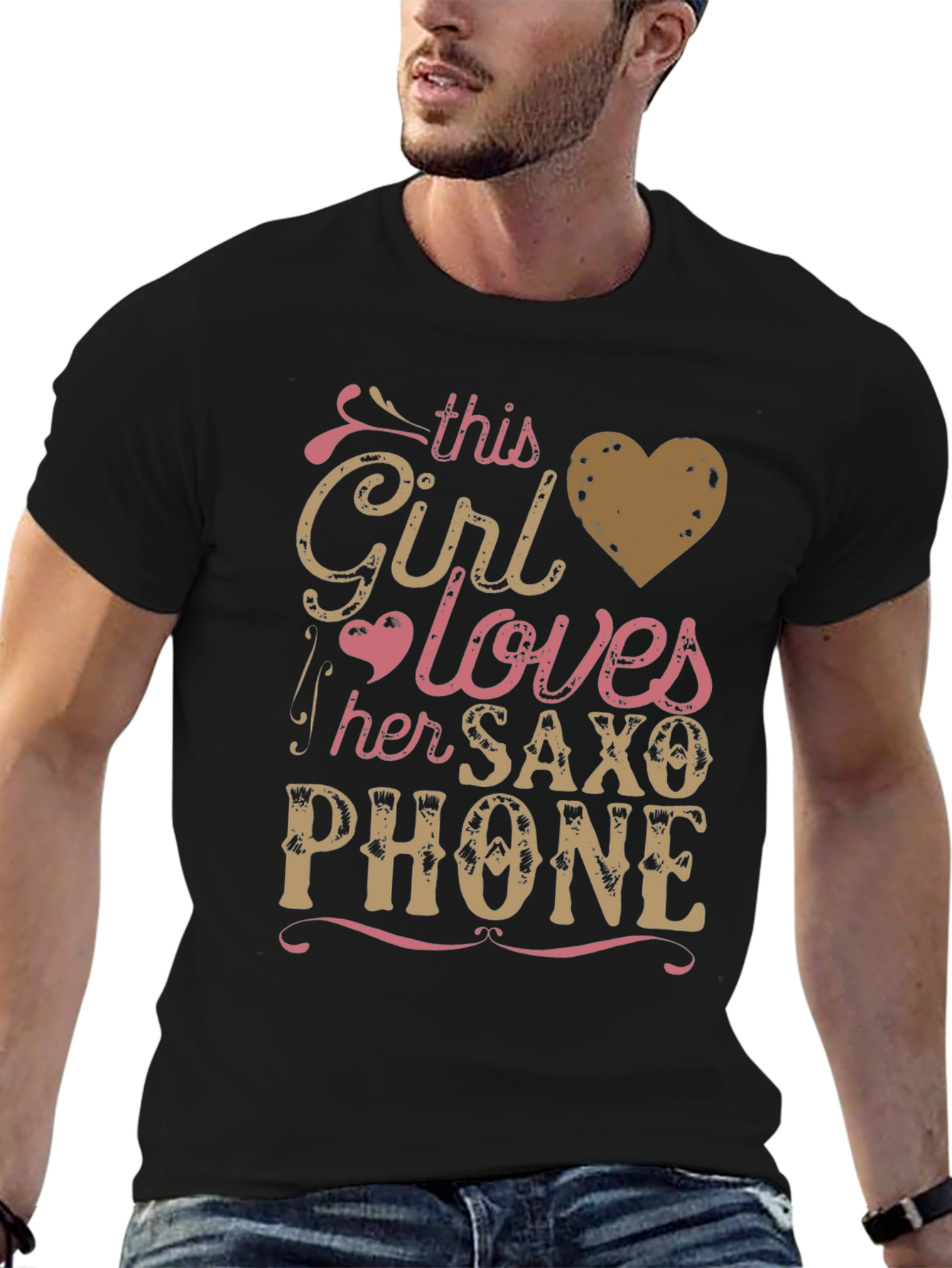 Black Girl Loves Saxophone T-Shirt Funny Music Tee view 6