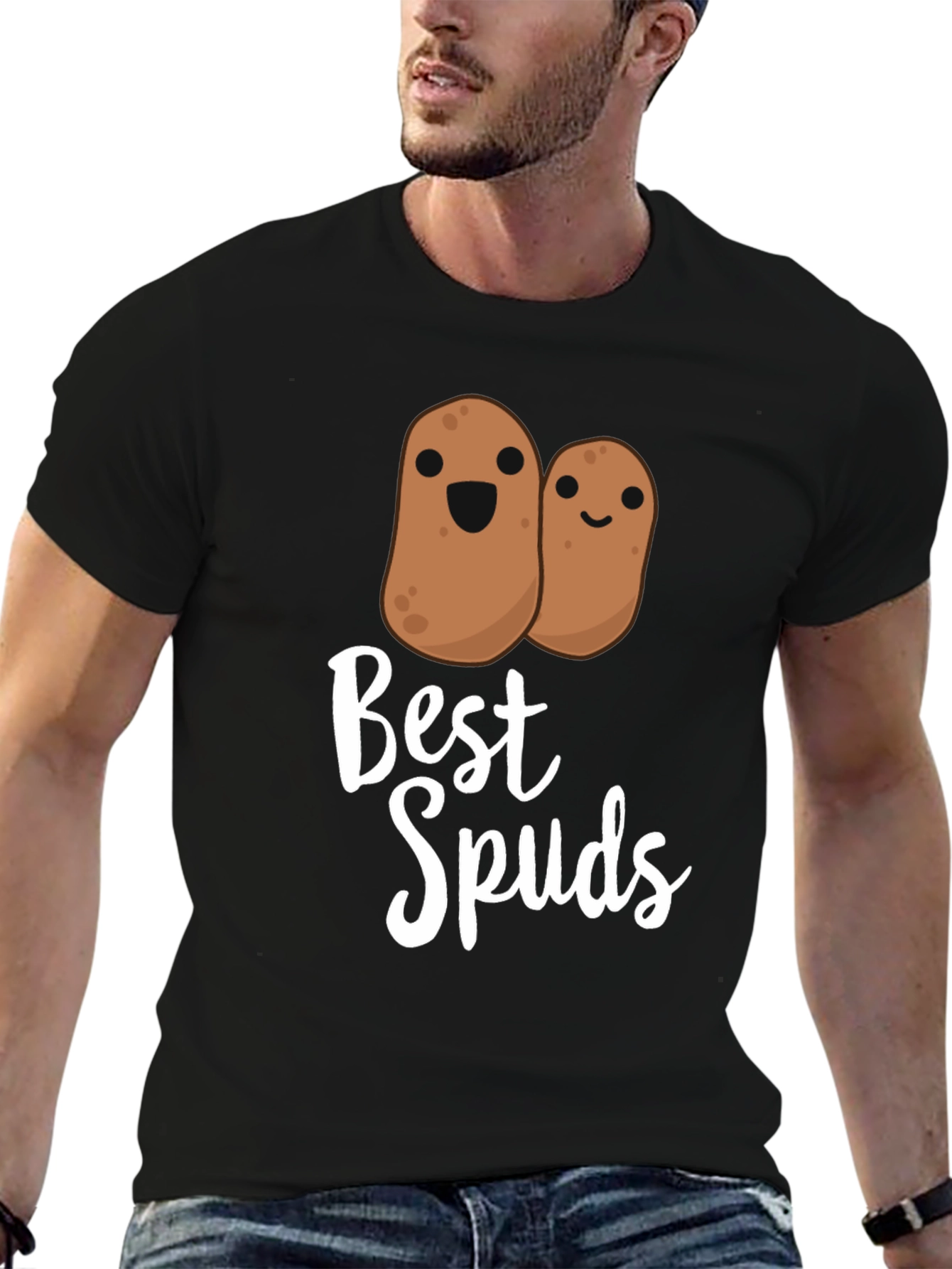 Black Best Spuds T-Shirt - Funny Potato Graphic Tee view 6