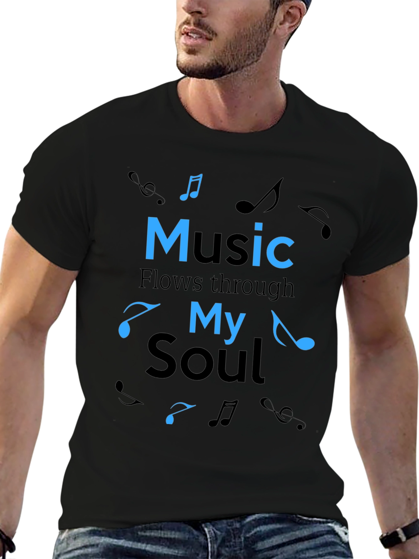 Black Music Flows Through My Soul T-Shirt view 6