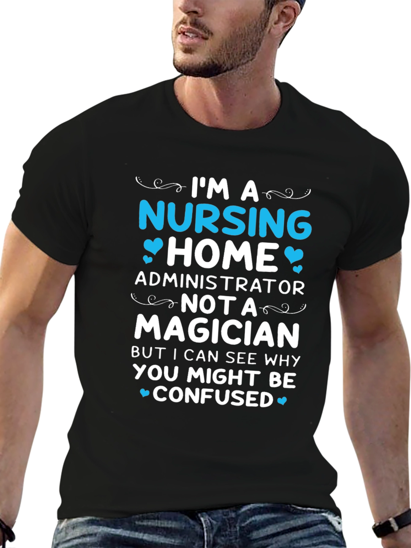 Black Nursing Home Administrator T-Shirt view 6