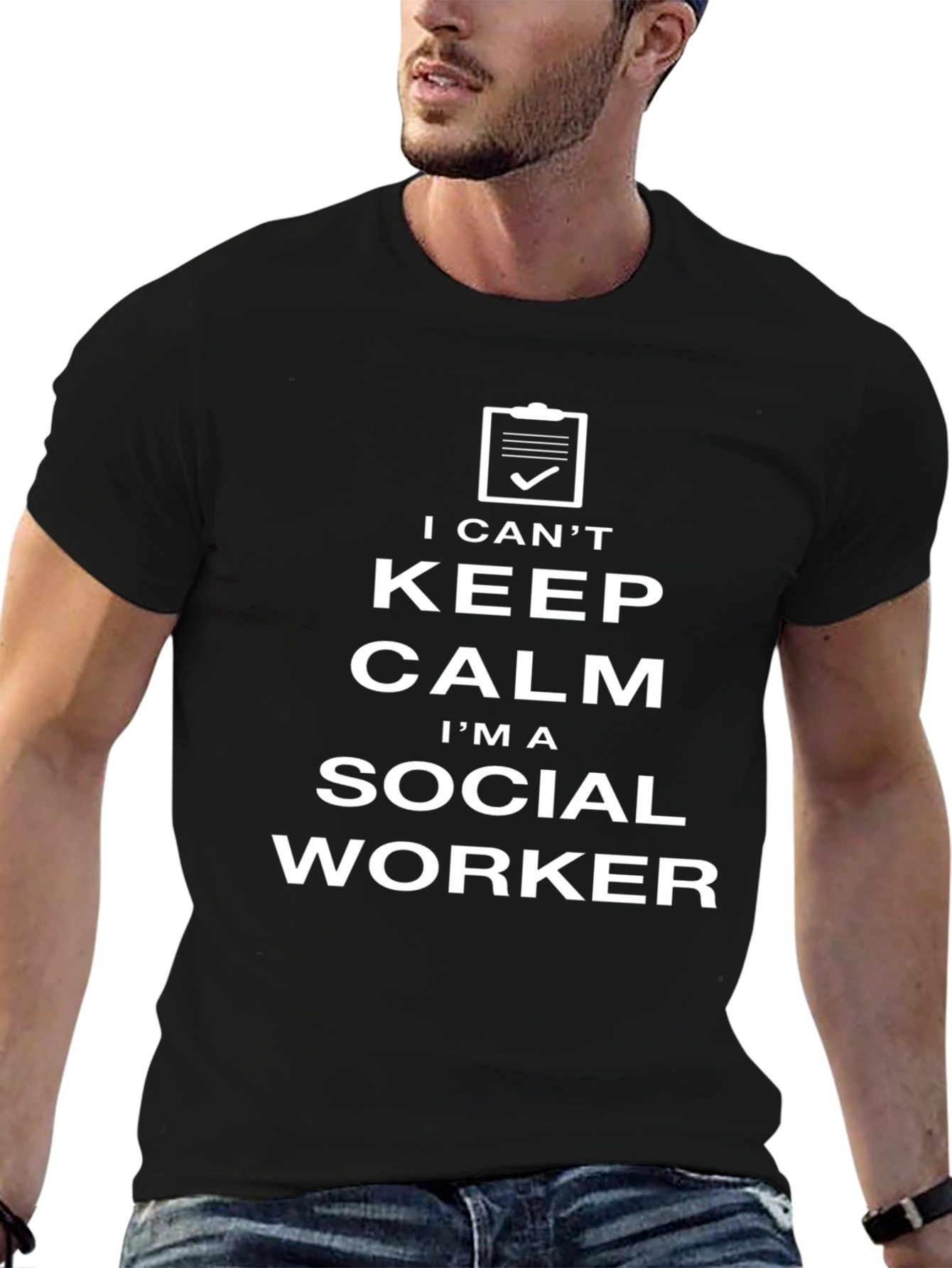 Black Social Worker T-Shirt - Keep Calm, Funny view 6