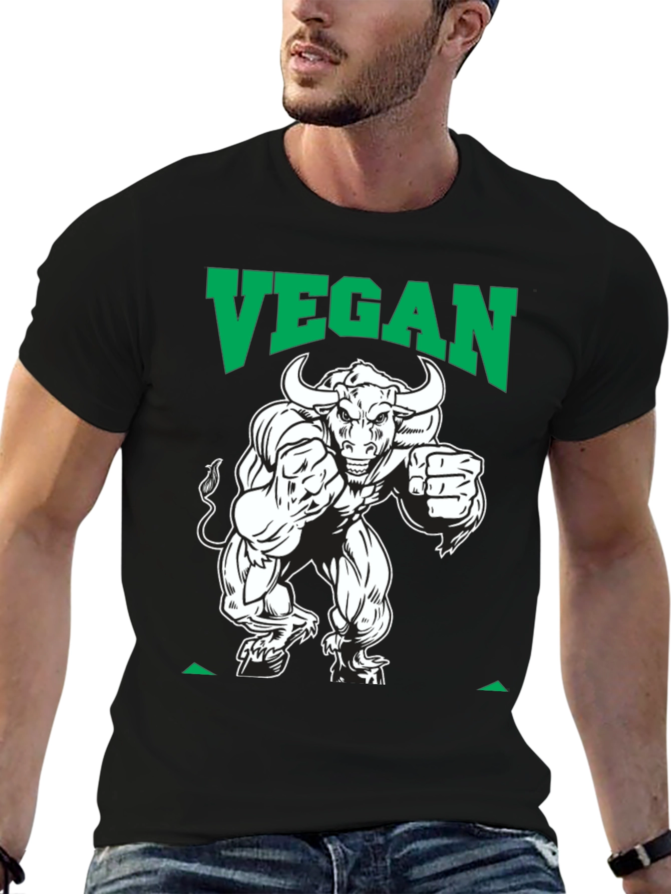 Black Vegan Bull T-Shirt view 6