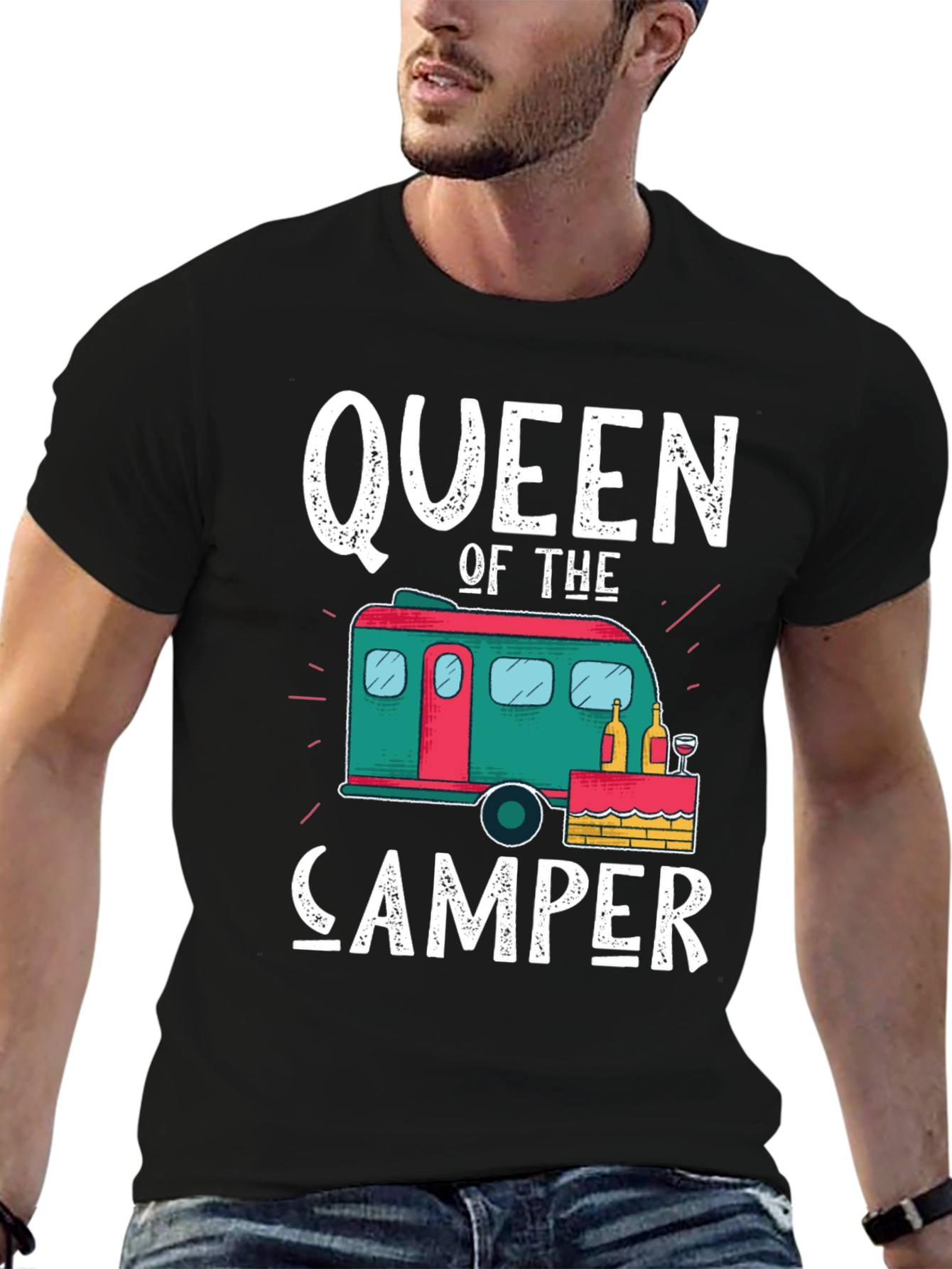 Black Queen of the Camper Graphic Tee view 6