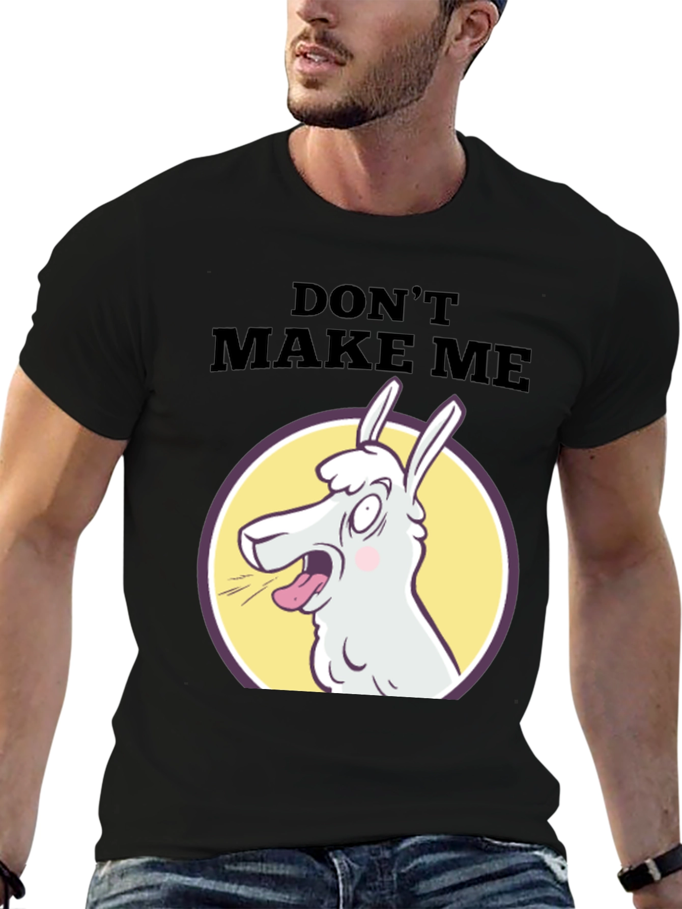 Black Don't Make Me Llama T-Shirt - Funny Graphic Tee view 6