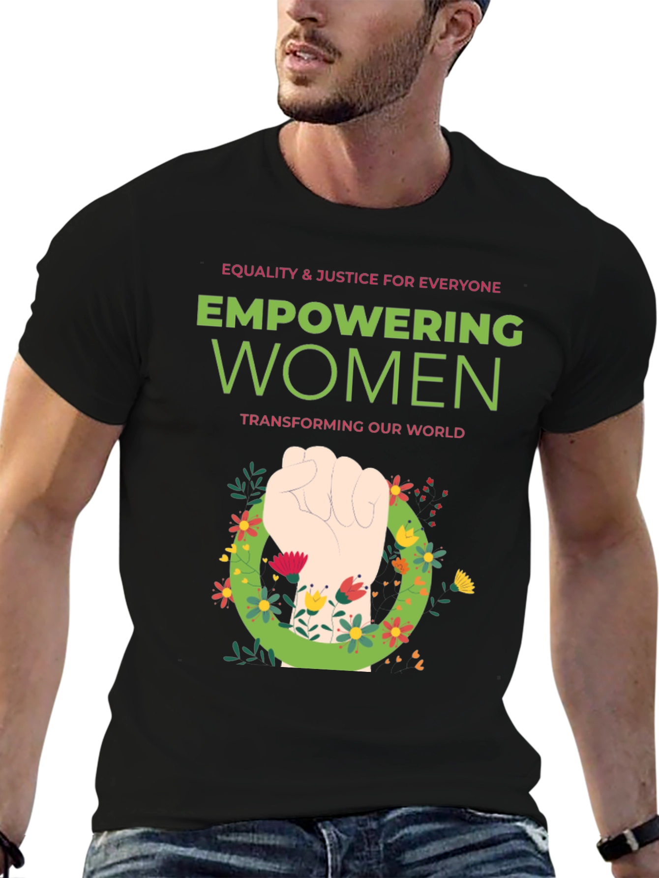 Black Empowering Women T-Shirt - Equality and Justice Tee view 6
