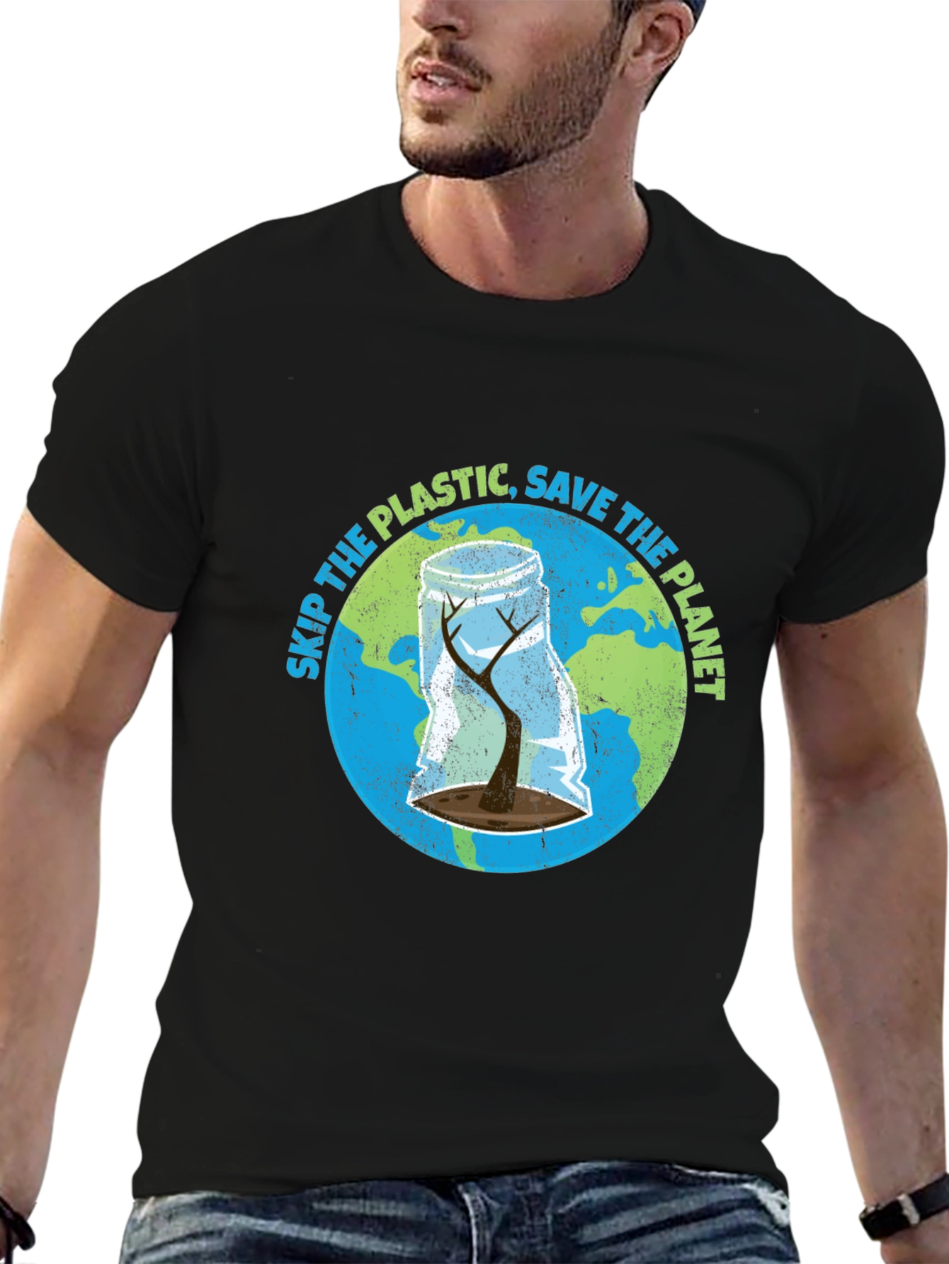 Black Save The Planet Graphic T-Shirt view 6