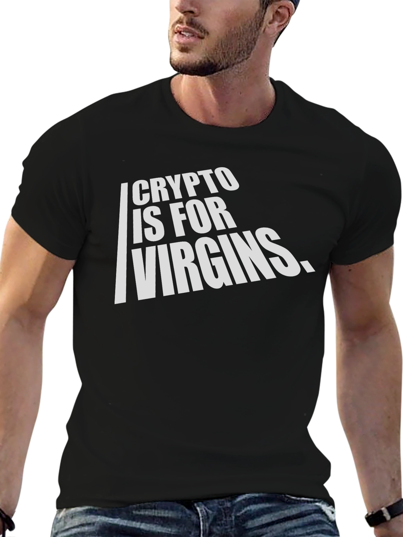 Black Crypto is For Virgins Black Graphic T-Shirt view 6