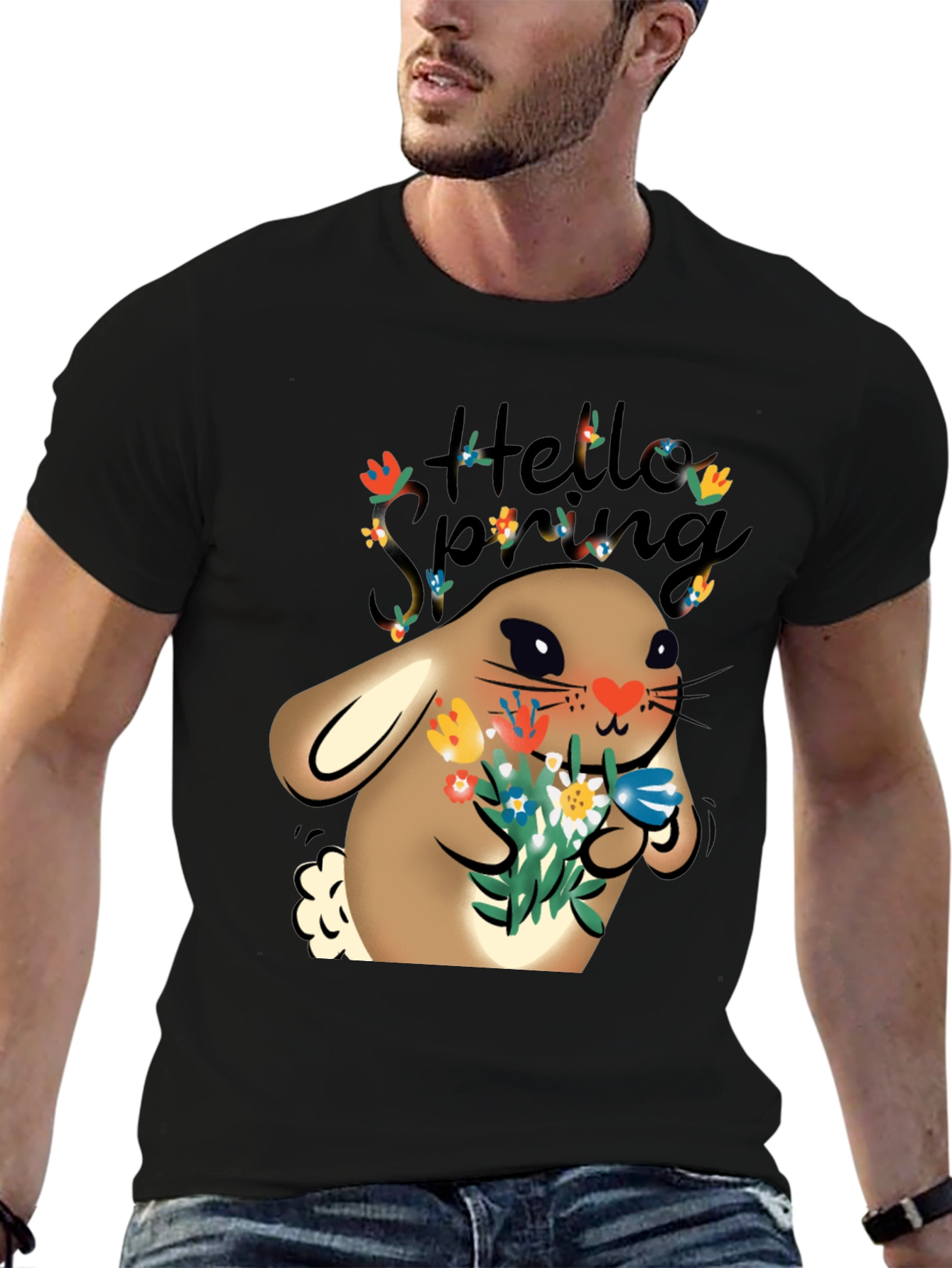 Black Spring Bunny T-Shirt view 6