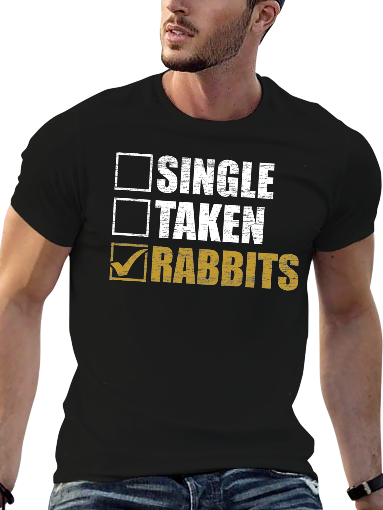 Black Single Taken Rabbits T-Shirt - Funny Animal Lover Tee view 6