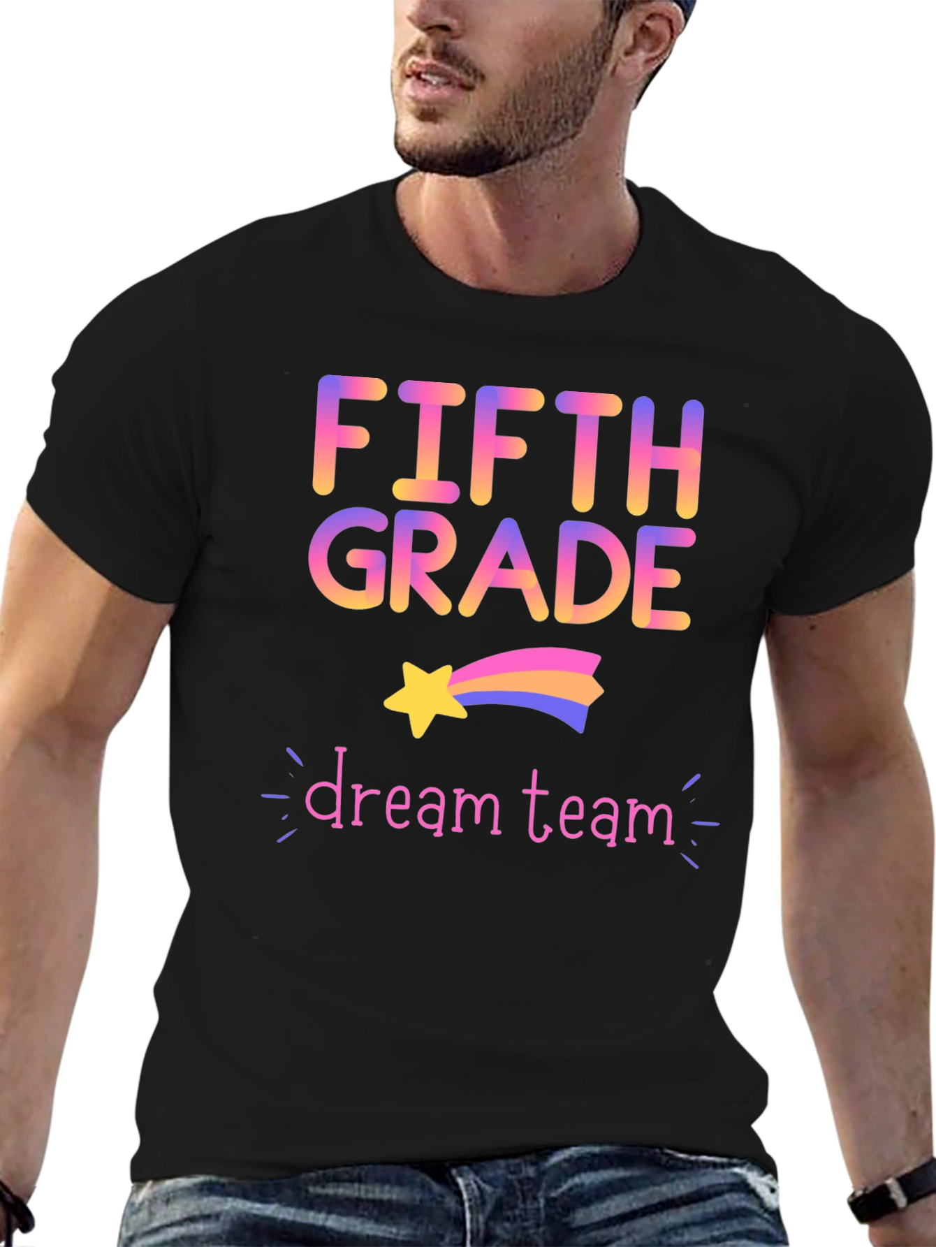 Black Fifth Grade Dream Team Black T-Shirt view 6
