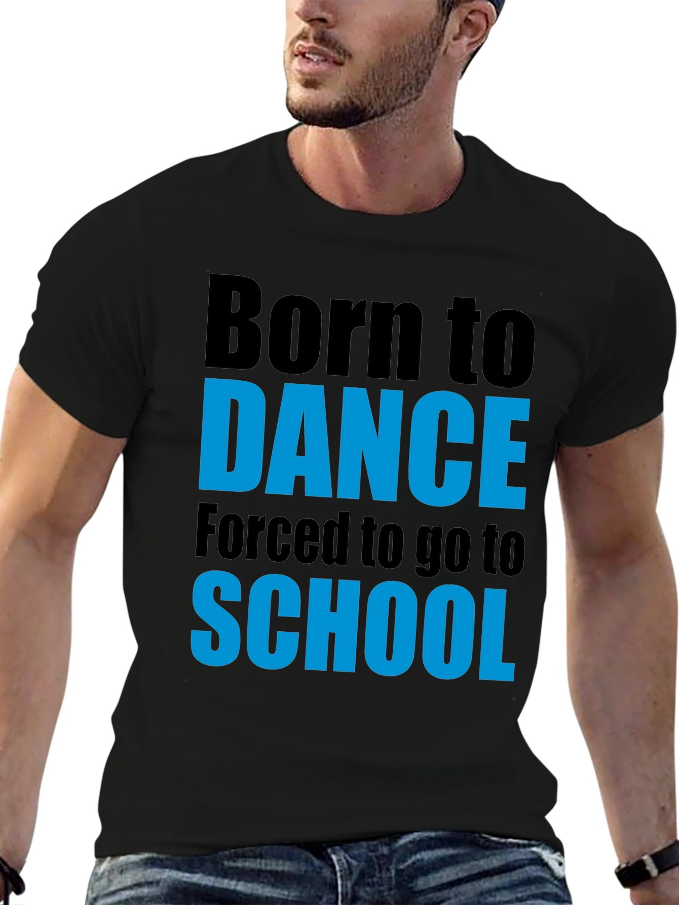Black Born to Dance T-Shirt - Funny School Tee view 6