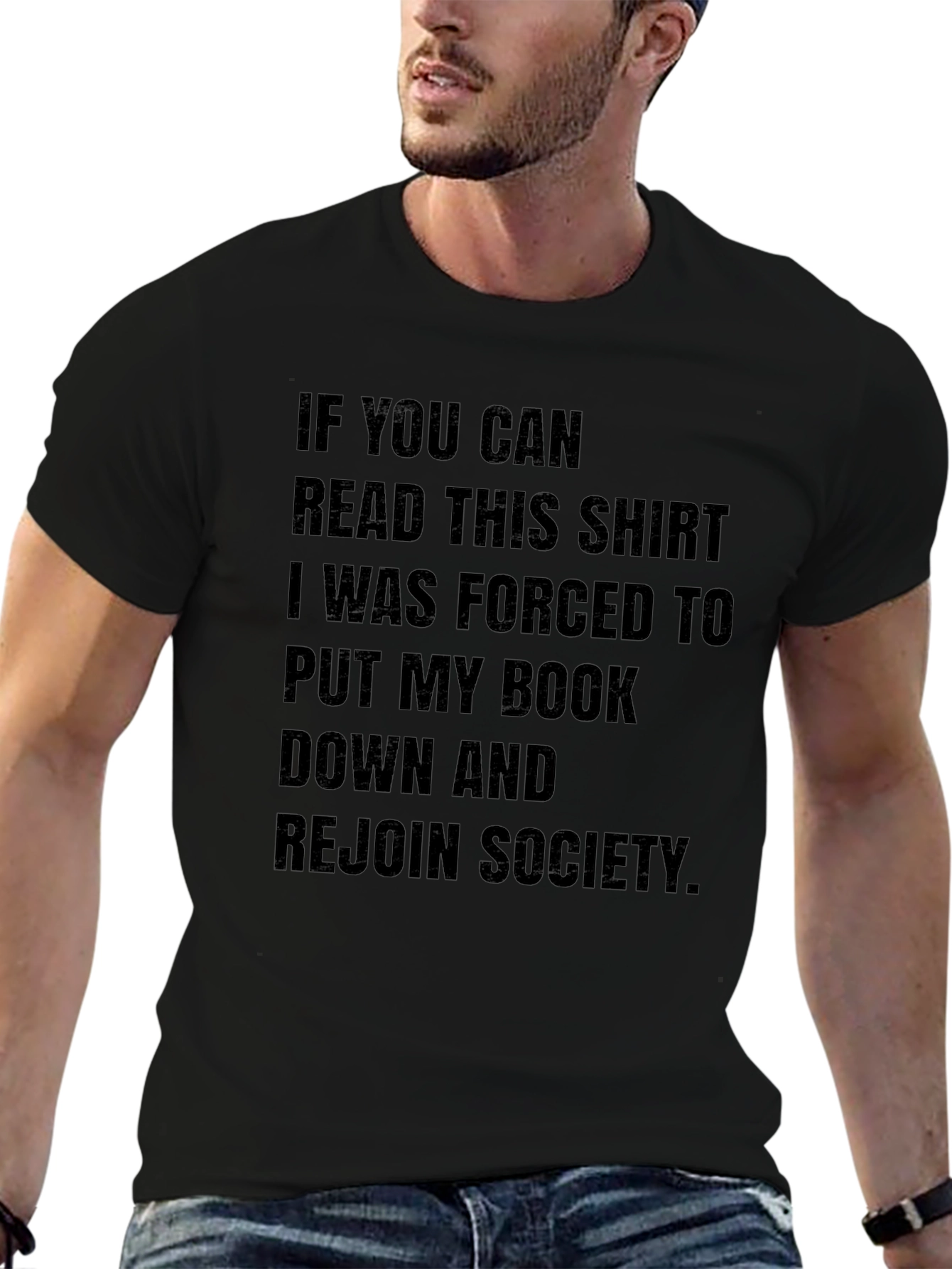 Black Funny Book Lover T-Shirt: If You Can Read This view 6