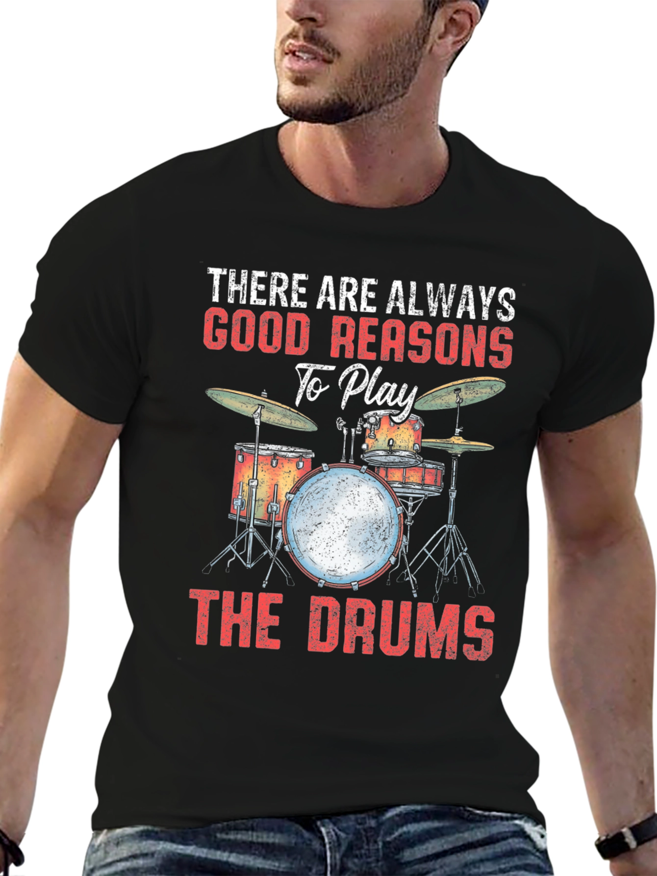 Black Drummer T-Shirt: There Are Always Good Reasons view 6