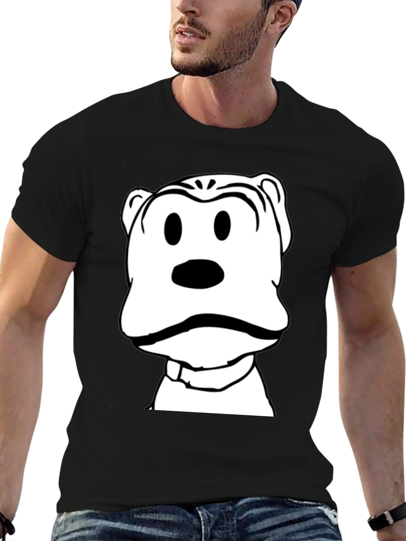 Black Cartoon Character Graphic Tee - Black view 6