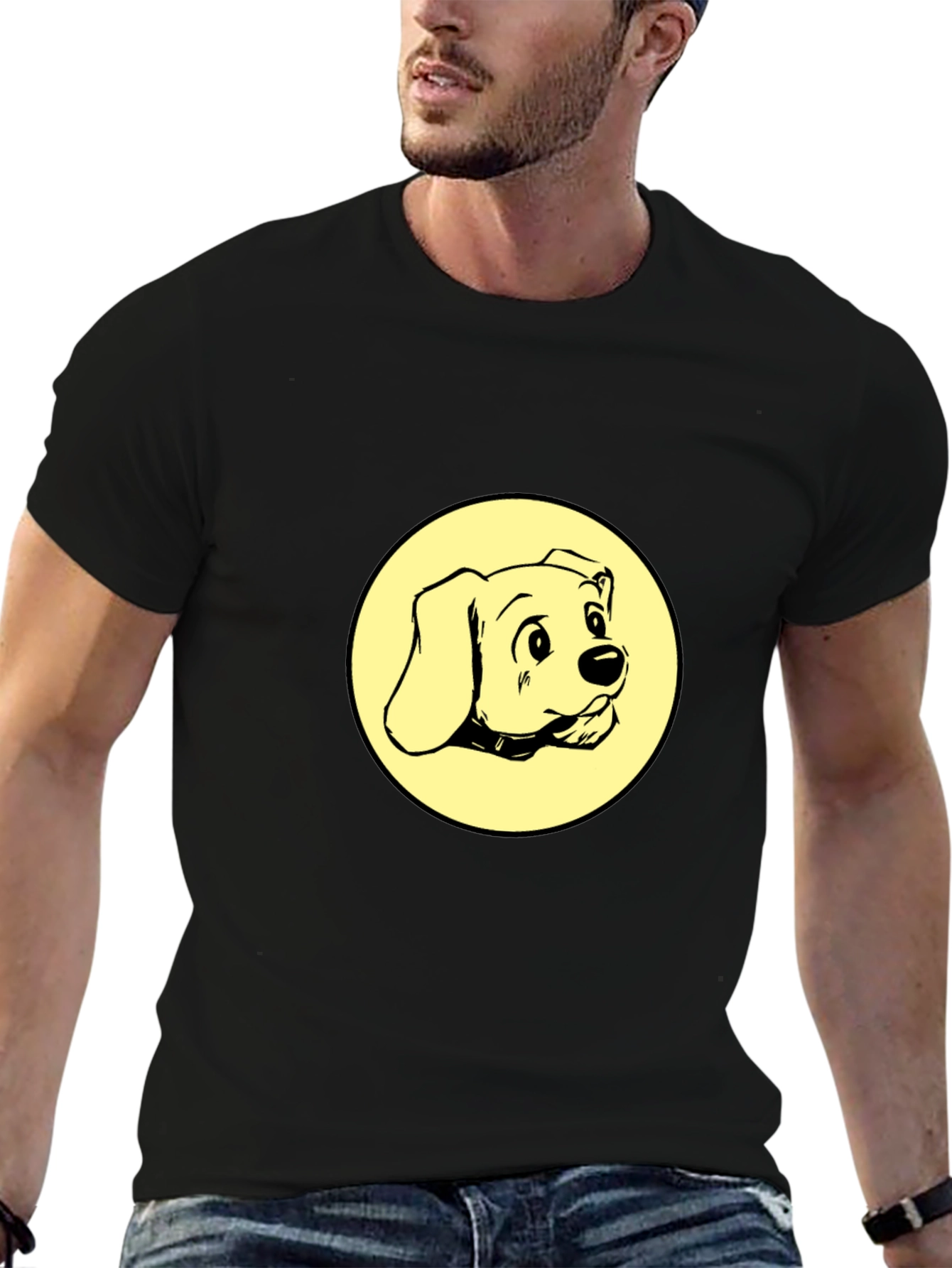 Black Dog Graphic Tee - Black Cotton Comfort view 6