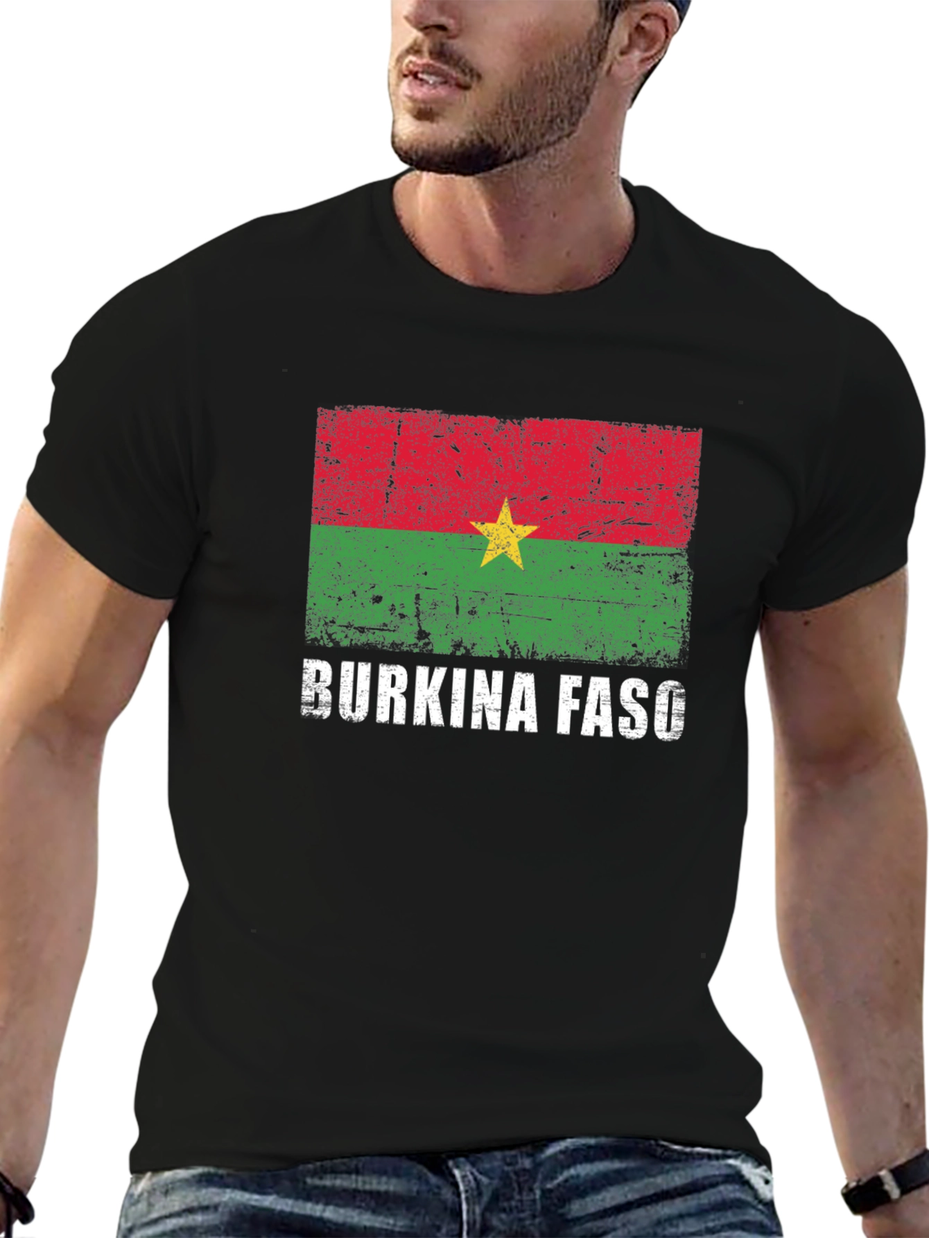 Black Burkina Faso Flag T-Shirt view 6