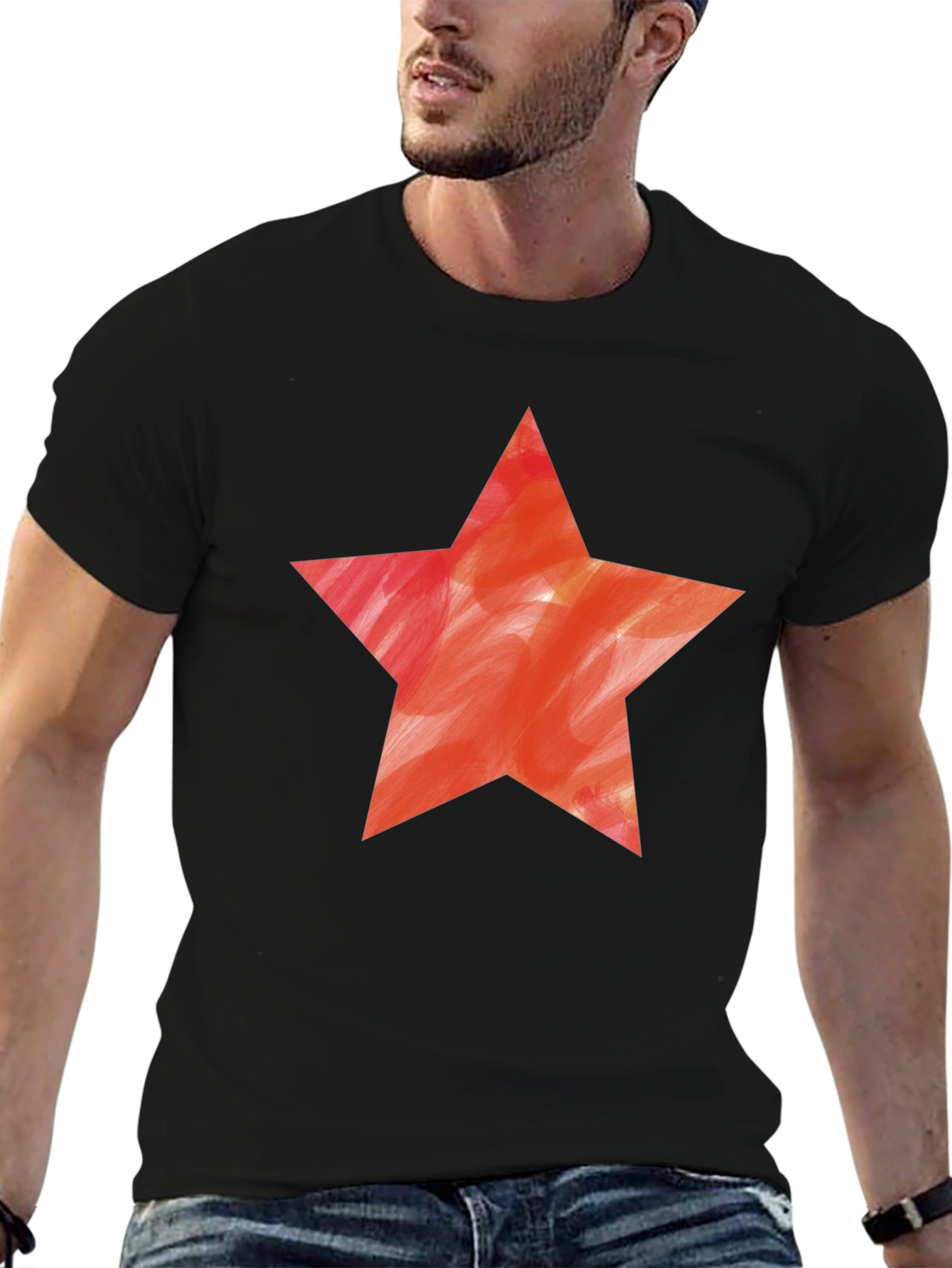 Black Star Graphic Black T-Shirt view 6