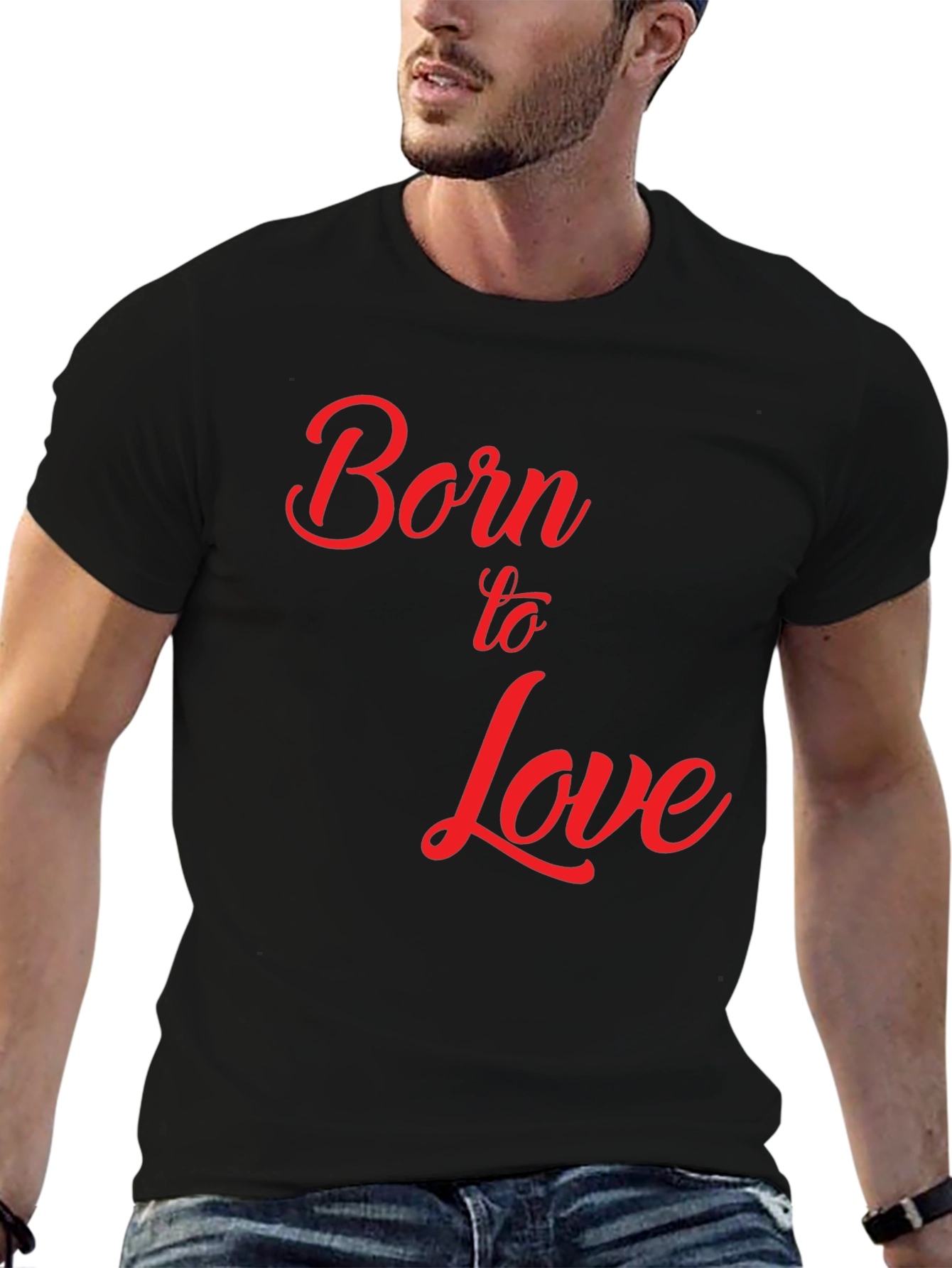 Black Born to Love Graphic T-Shirt - Black view 6