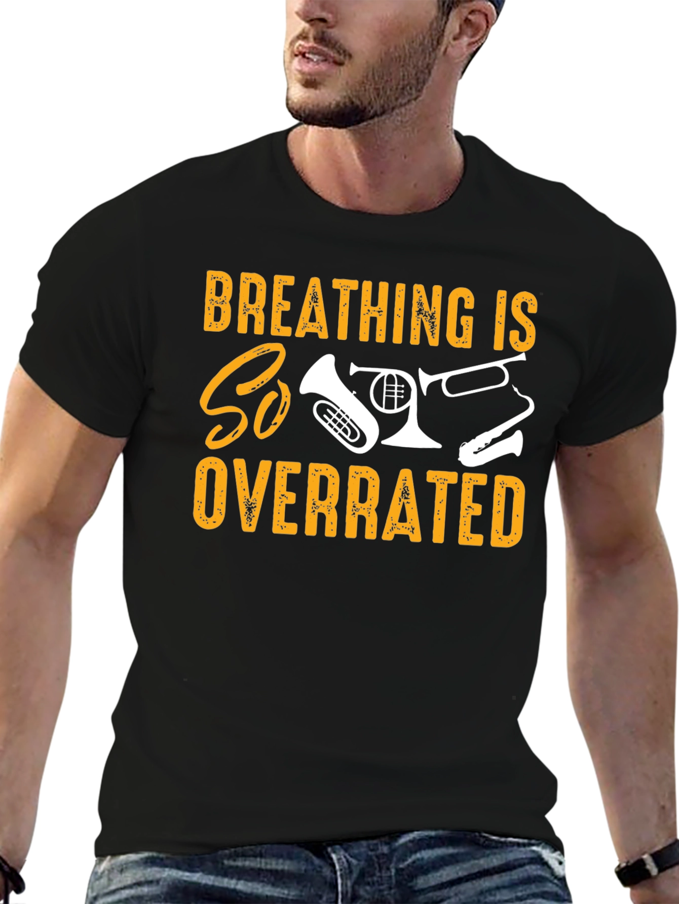 Black Breathing is Overrated Band T-Shirt view 6